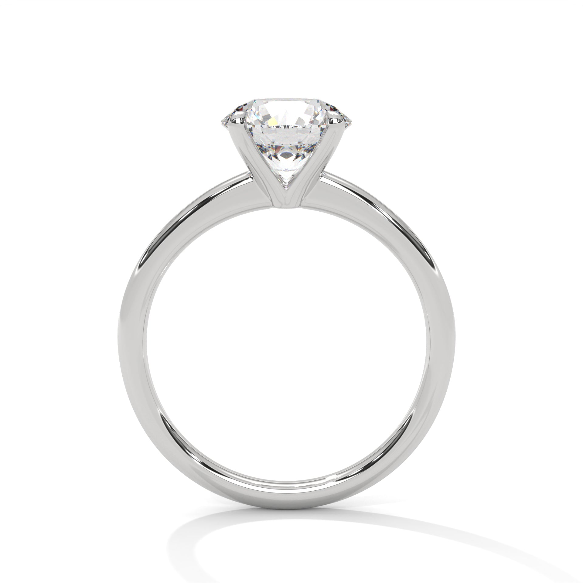 Classic Solitaire Ring with 2ct Round-Cut Lab Grown Diamond (F VS)