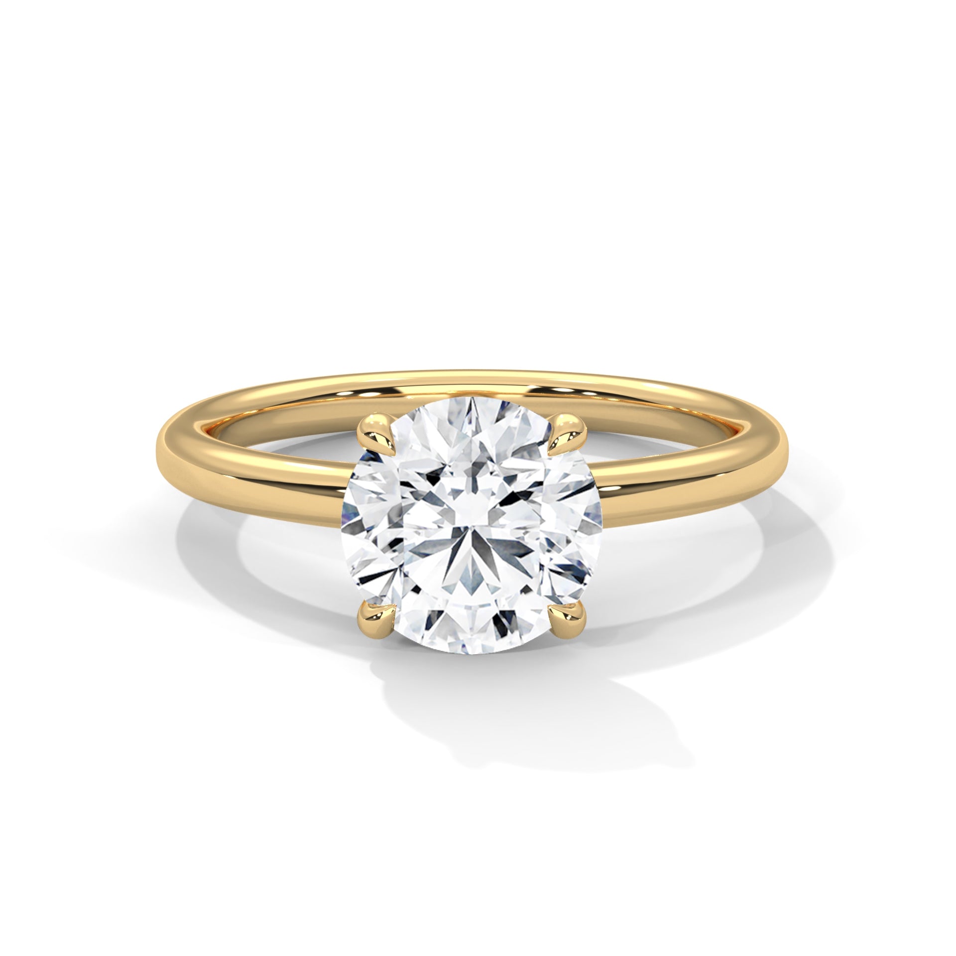 Classic Solitaire Ring with 2ct Round-Cut Lab Grown Diamond (F VS)