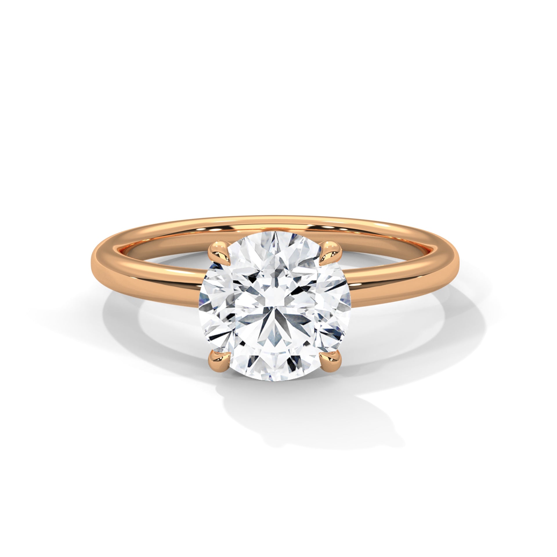 Classic Solitaire Ring with 2ct Round-Cut Lab Grown Diamond (F VS)