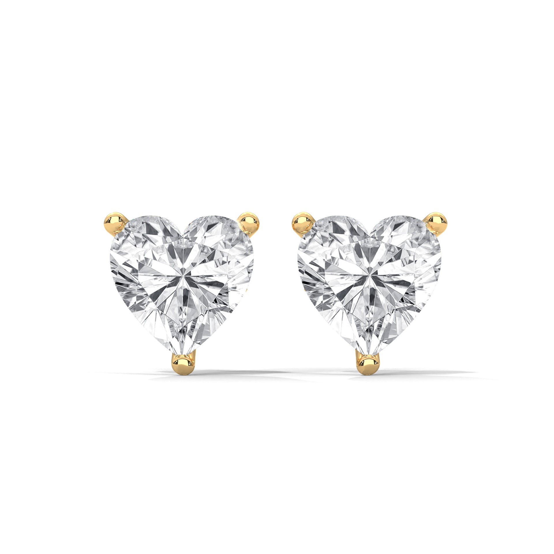 Heart-Shaped Lab-Grown Diamond Stud Earrings in 14K Gold (2-6 CTW)