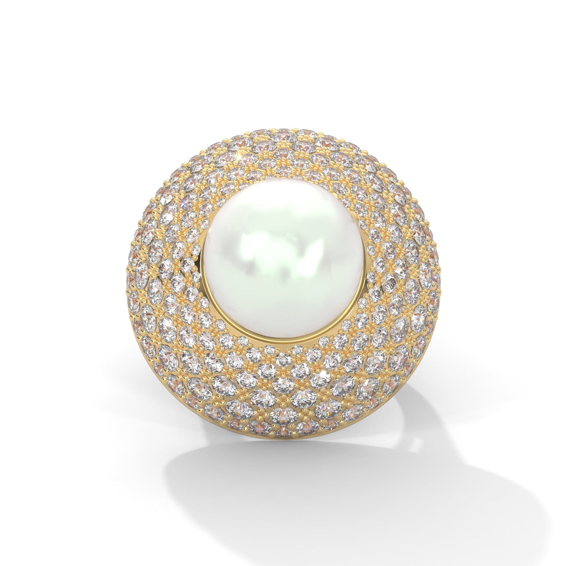 Celestia 5.88 CTW Lab-Grown Diamond & Pearl Halo Ring | 14K & 18K Gold