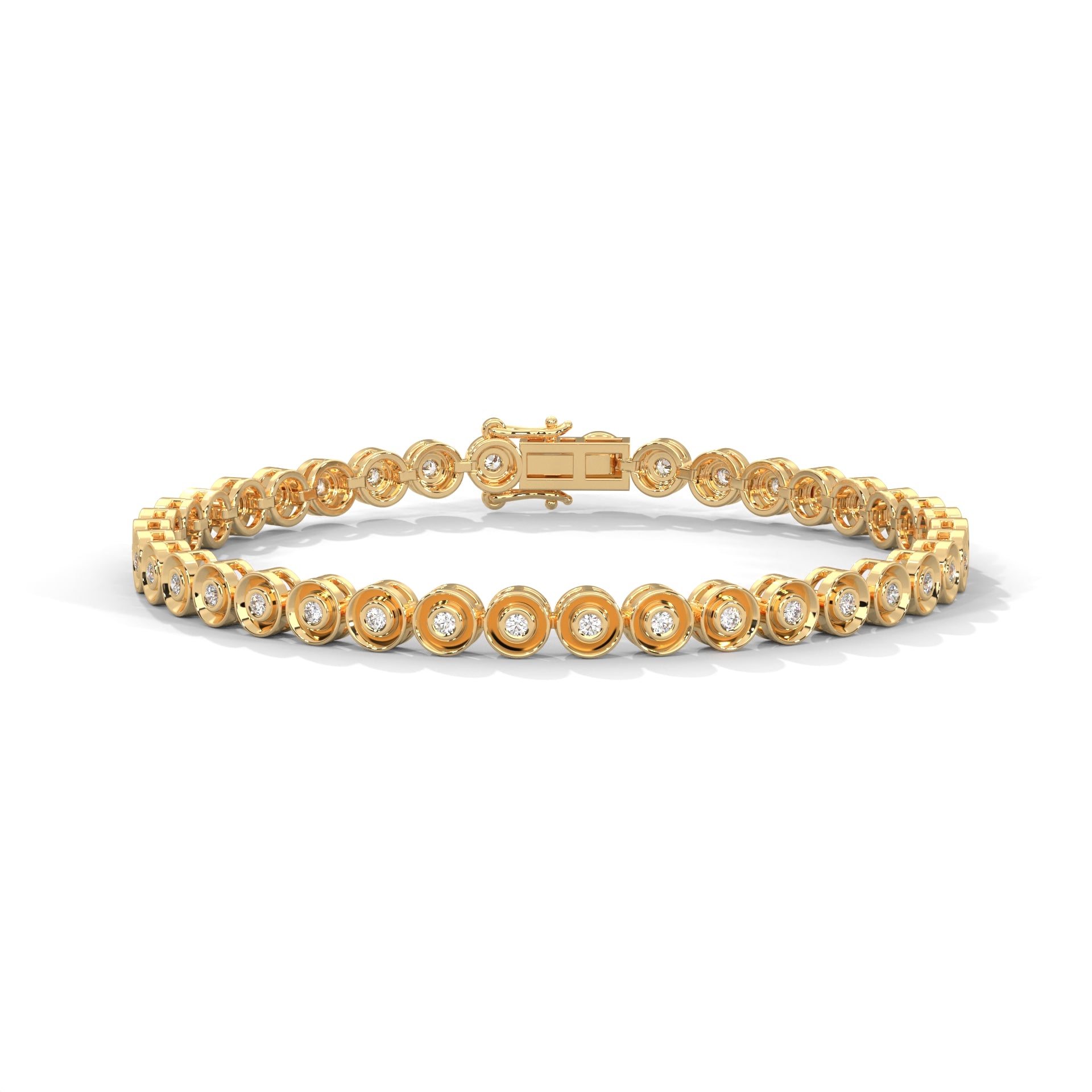 Bezel-Set Lab-Grown Diamond Gold Tennis Bracelet | 0.68 CTW
