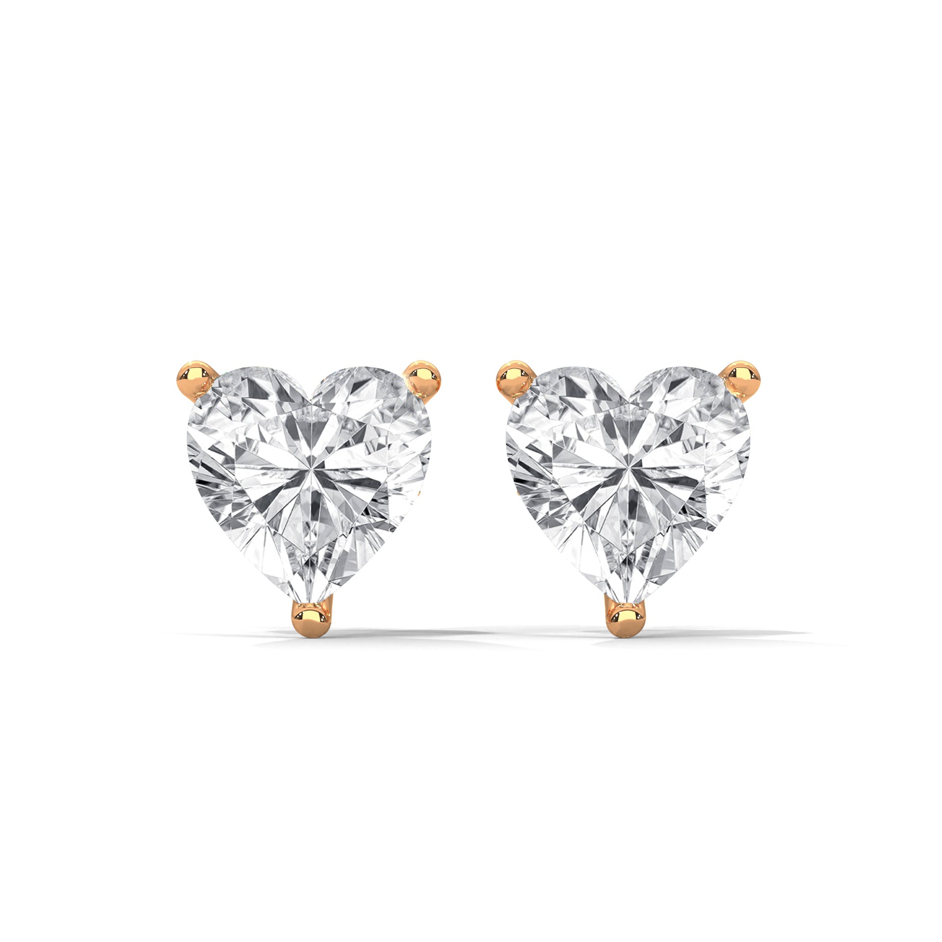 Heart-Shaped Lab-Grown Diamond Stud Earrings in 14K Gold (2-6 CTW)