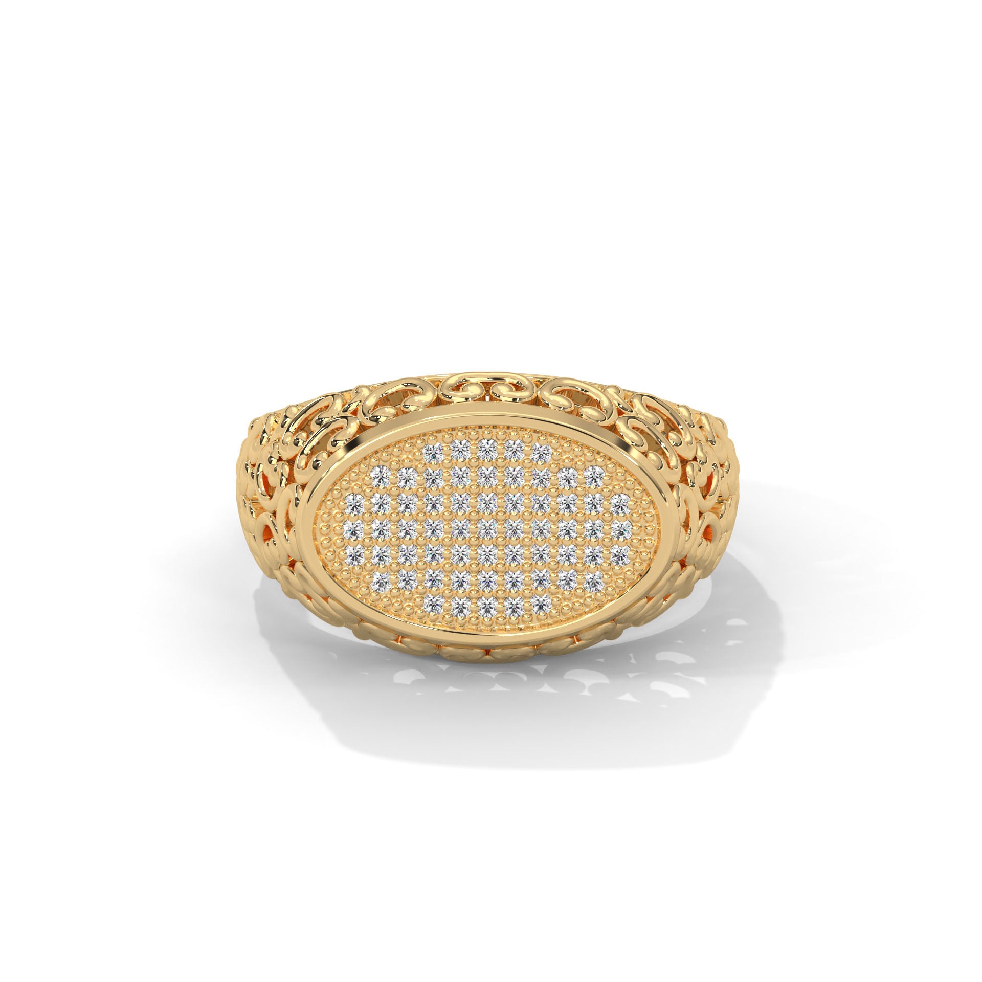 Elysian 0.31 CTW Round Lab-Grown Diamond Filigree Men's Ring