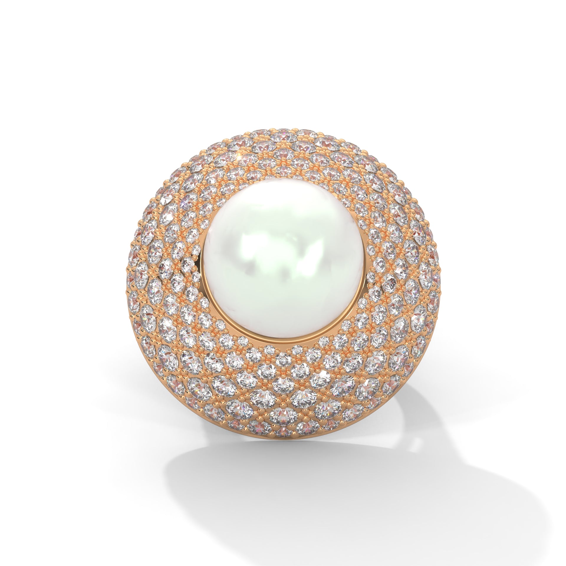 Celestia 5.88 CTW Lab-Grown Diamond & Pearl Halo Ring | 14K & 18K Gold