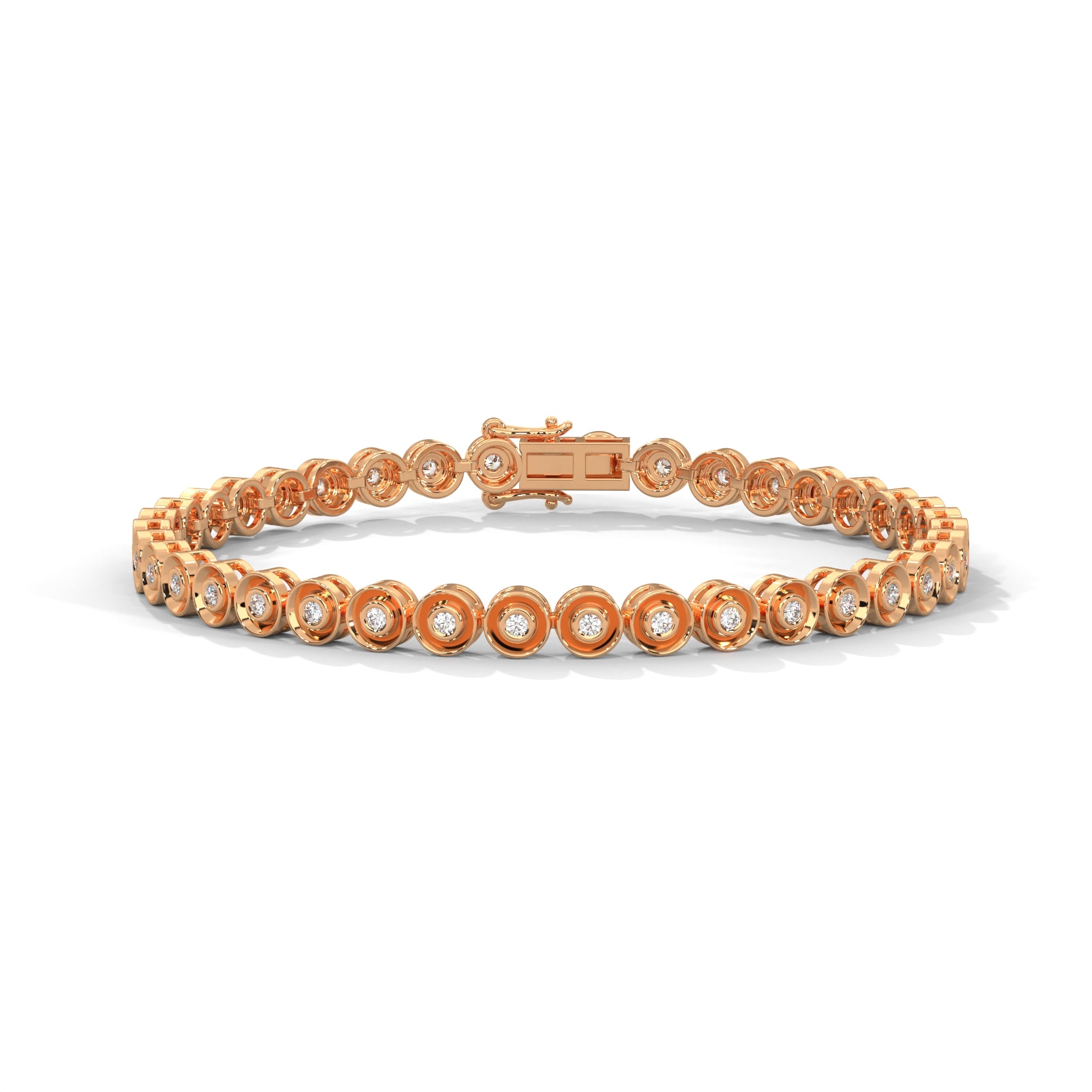 Bezel-Set Lab-Grown Diamond Gold Tennis Bracelet | 0.68 CTW