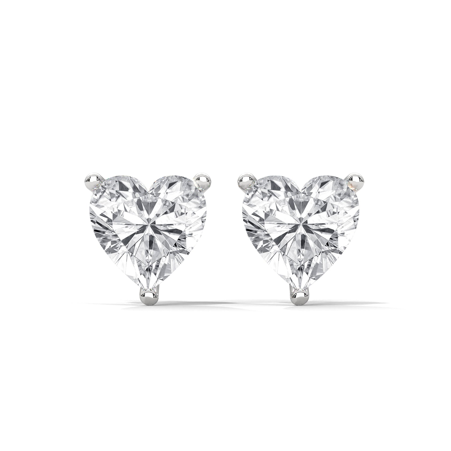 Heart-Shaped Lab-Grown Diamond Stud Earrings in 14K Gold (2-6 CTW)