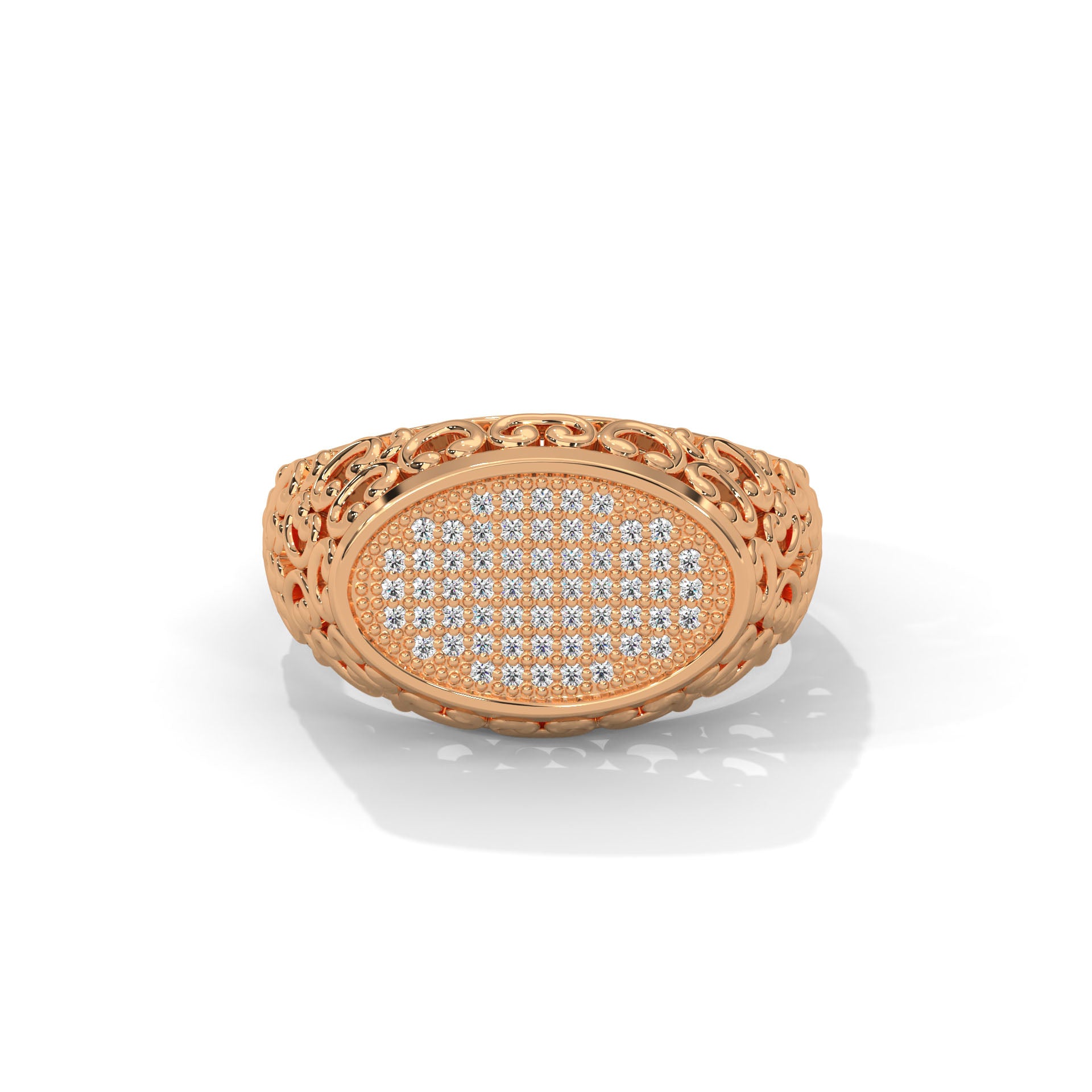 Elysian 0.31 CTW Round Lab-Grown Diamond Filigree Men's Ring