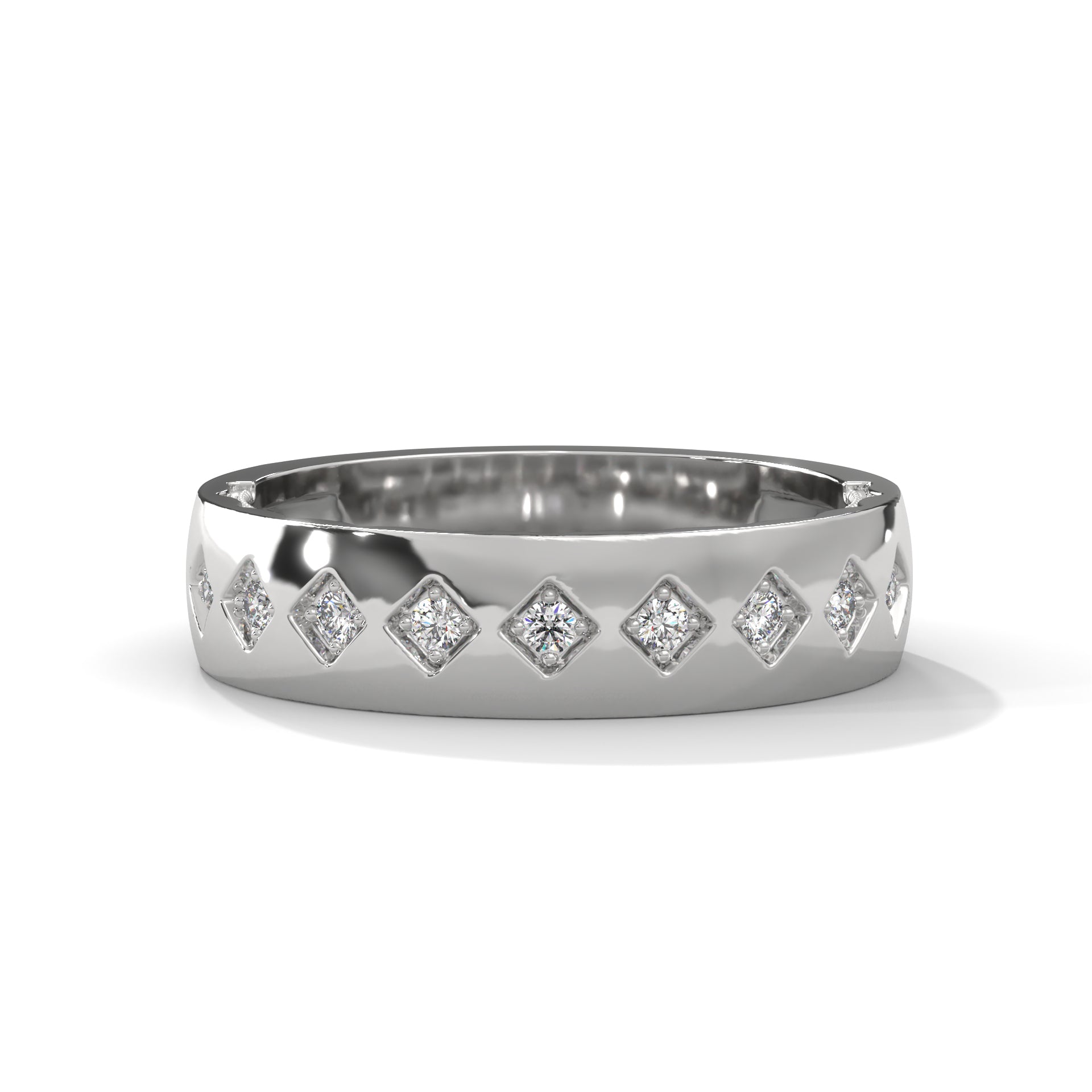 The Geometric Grace 0.11 CTW Round-Cut Diamond Ladies' Ring | 14K/18K Gold