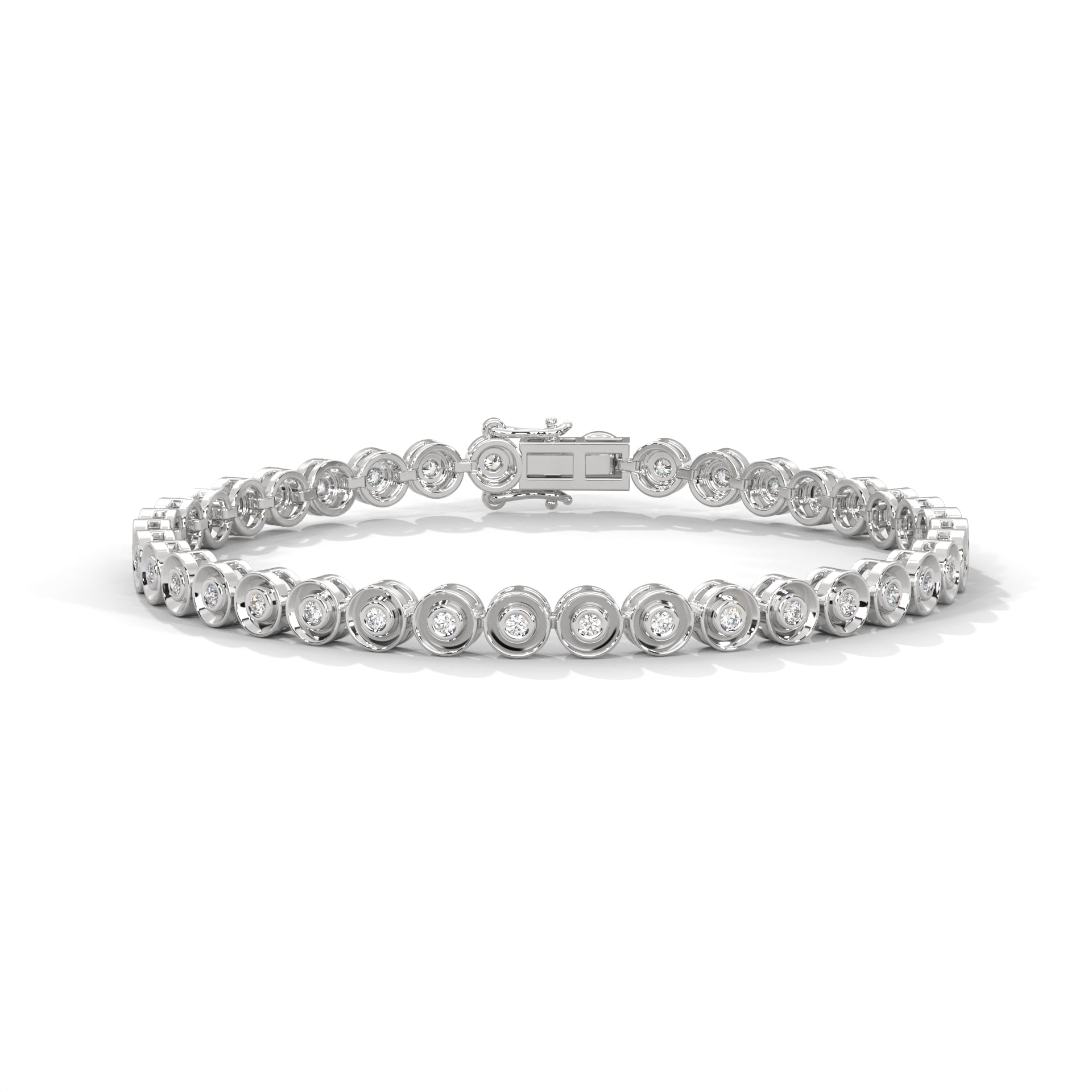 Bezel-Set Lab-Grown Diamond Gold Tennis Bracelet | 0.68 CTW