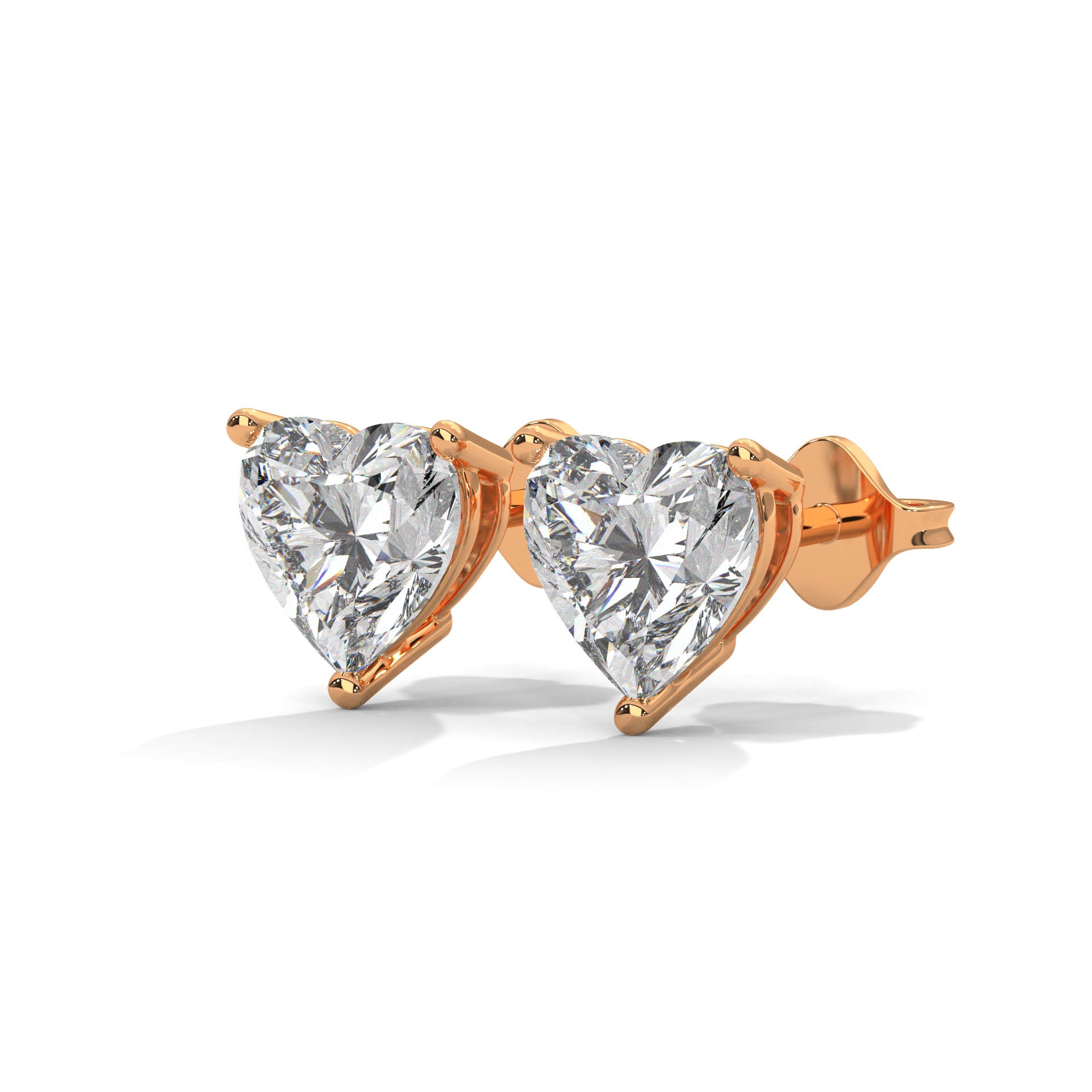 Heart-Shaped Lab-Grown Diamond Stud Earrings in 14K Gold (2-6 CTW)
