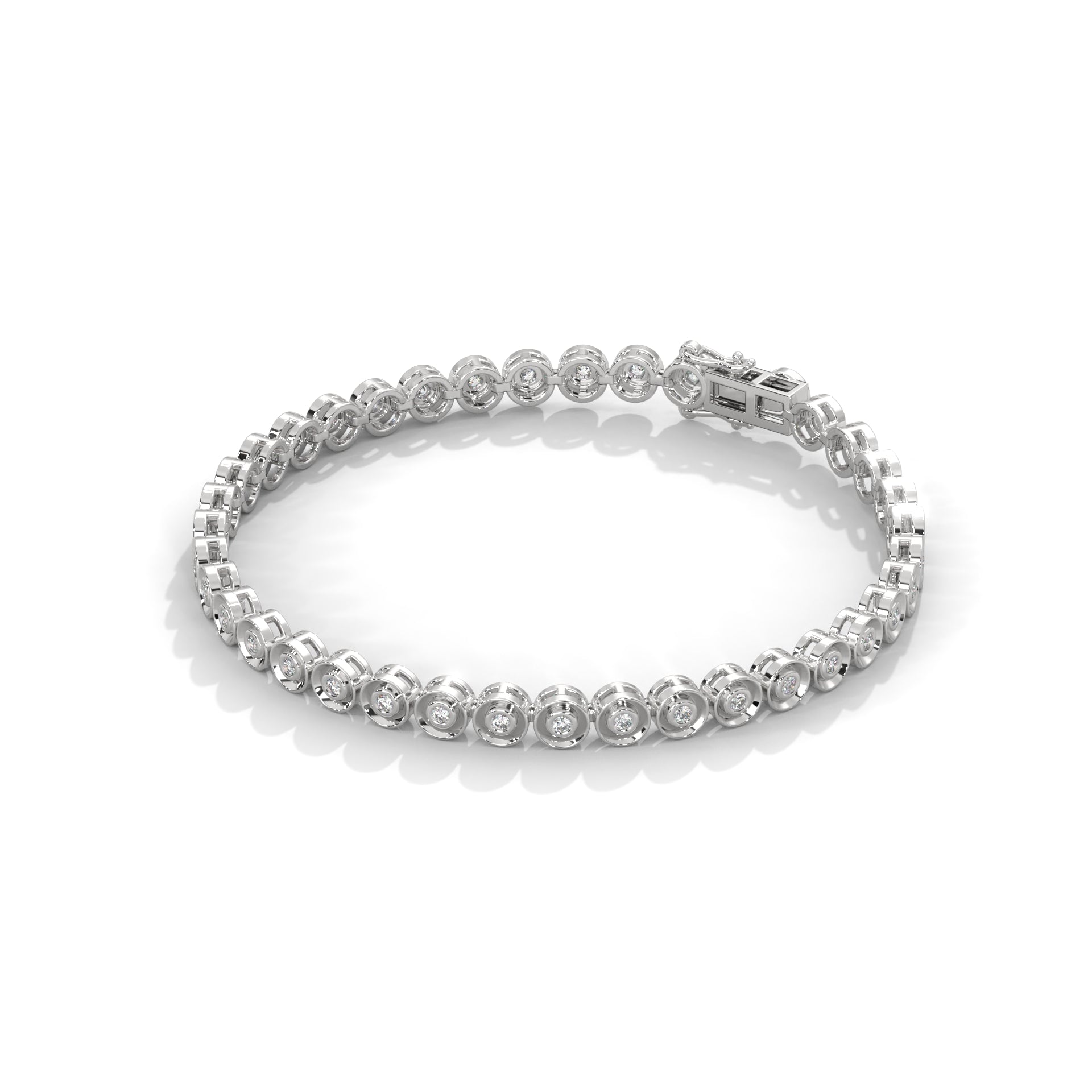 Bezel-Set Lab-Grown Diamond Gold Tennis Bracelet | 0.68 CTW