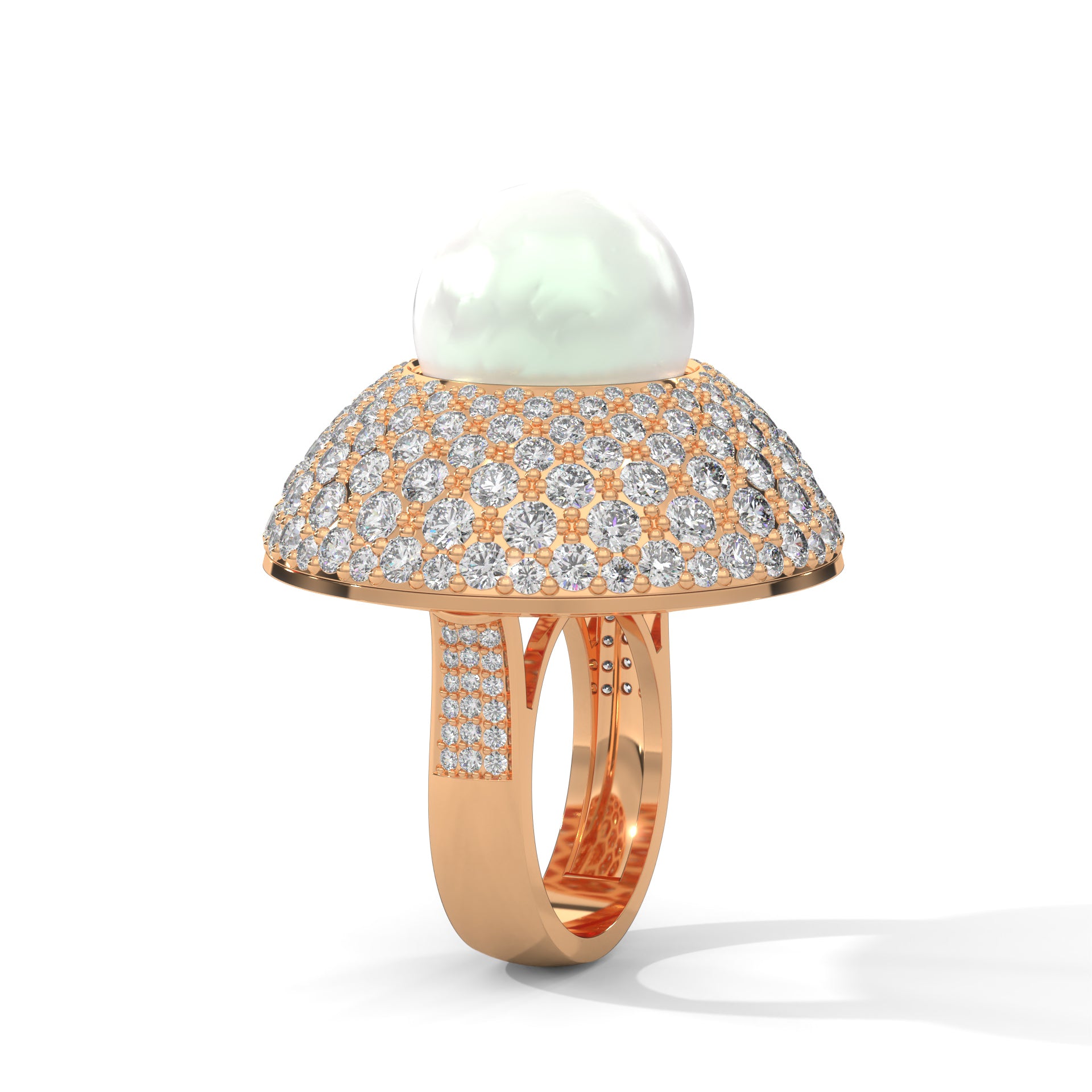 Celestia 5.88 CTW Lab-Grown Diamond & Pearl Halo Ring | 14K & 18K Gold