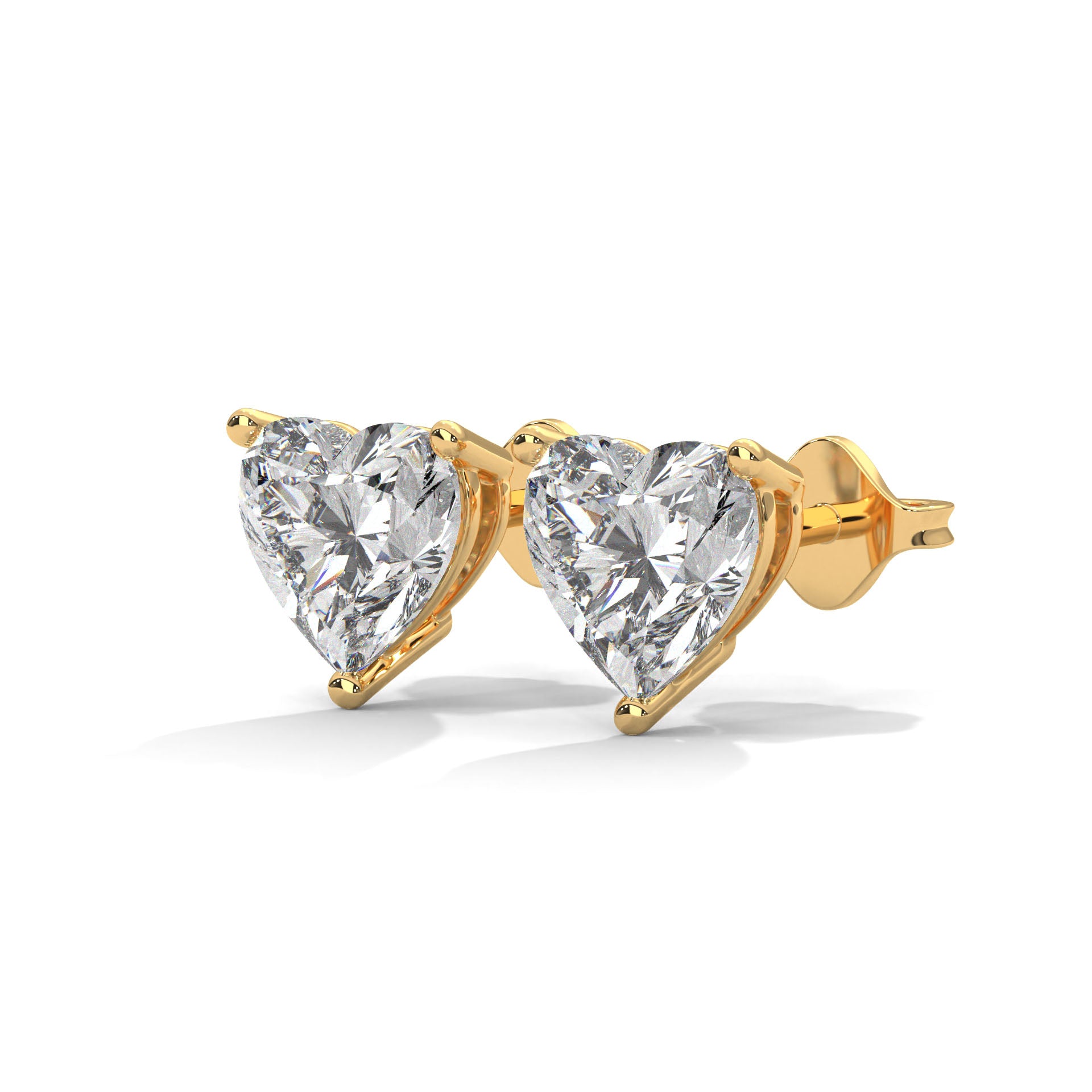 Heart-Shaped Lab-Grown Diamond Stud Earrings in 14K Gold (2-6 CTW)