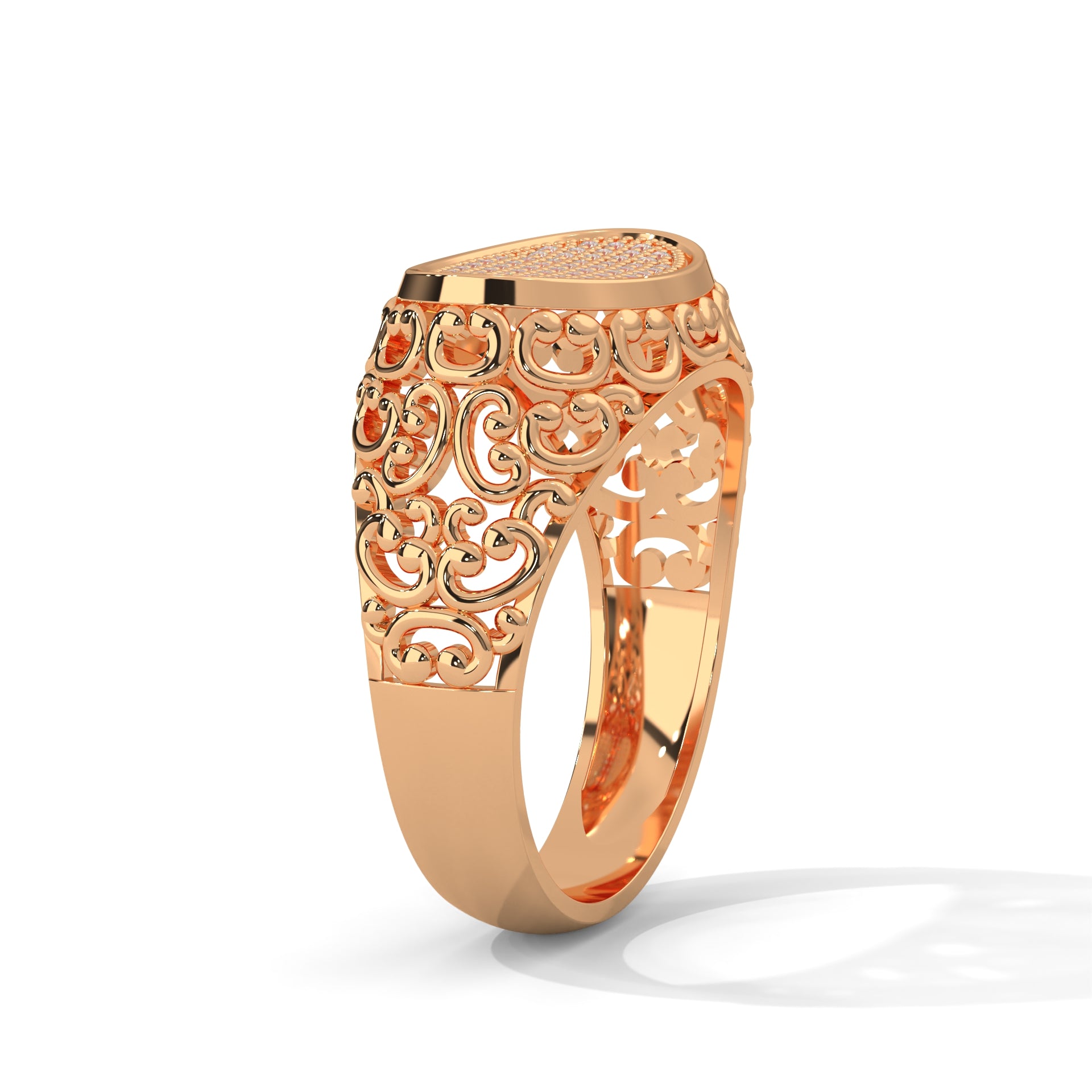 Elysian 0.31 CTW Round Lab-Grown Diamond Filigree Men's Ring