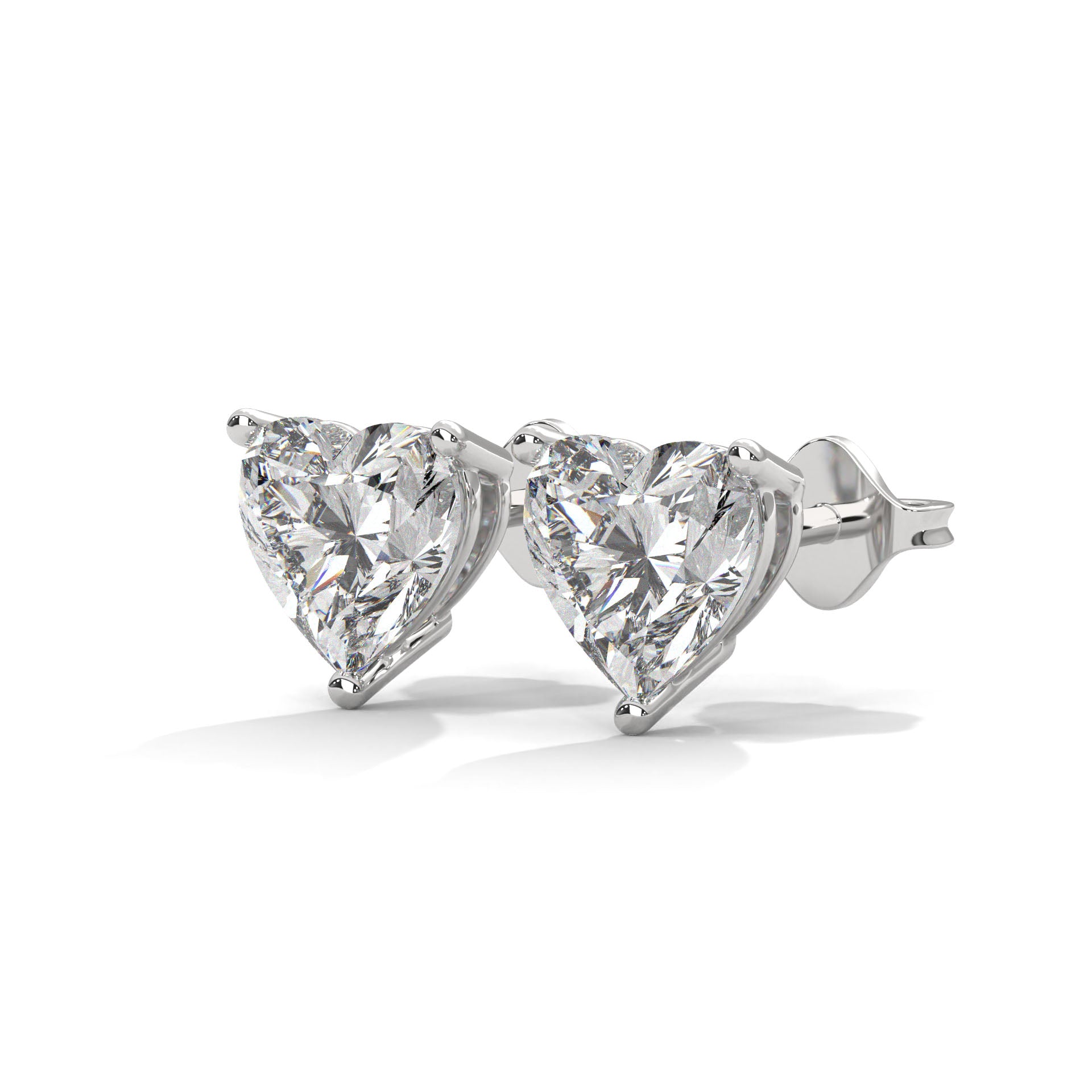 Heart-Shaped Lab-Grown Diamond Stud Earrings in 14K Gold (2-6 CTW)