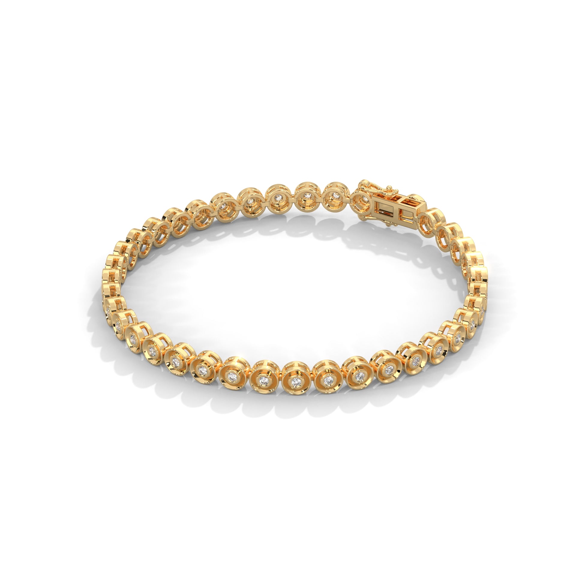 Bezel-Set Lab-Grown Diamond Gold Tennis Bracelet | 0.68 CTW