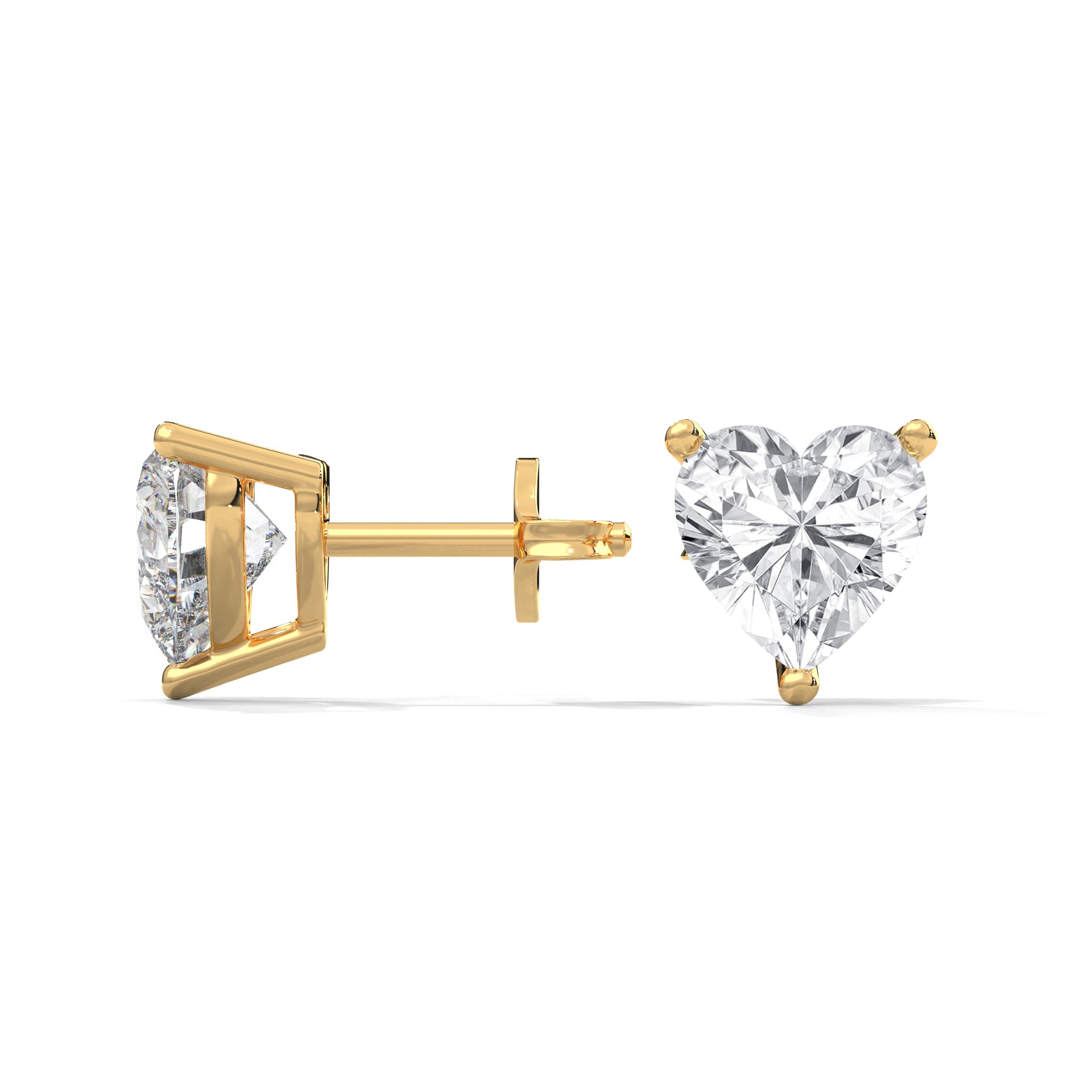 Heart-Shaped Lab-Grown Diamond Stud Earrings in 14K Gold (2-6 CTW)