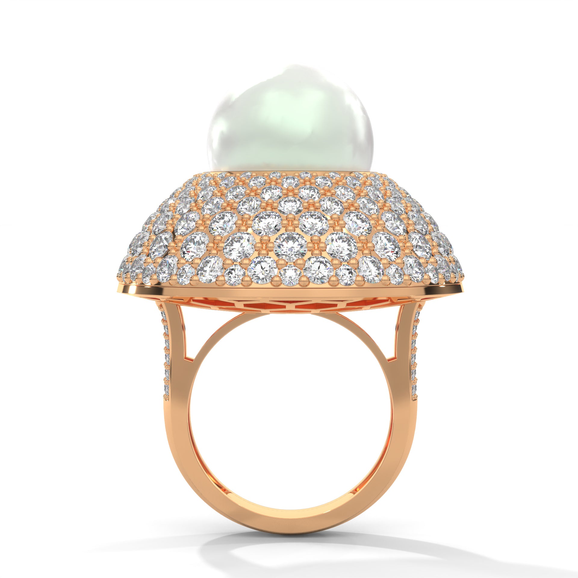 Celestia 5.88 CTW Lab-Grown Diamond & Pearl Halo Ring | 14K & 18K Gold