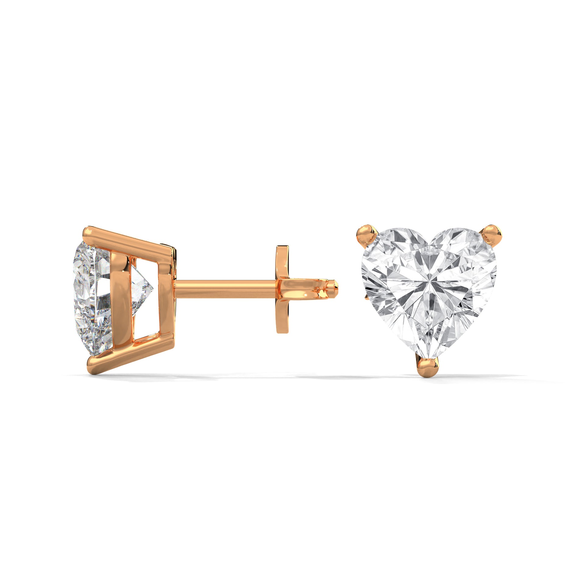 Heart-Shaped Lab-Grown Diamond Stud Earrings in 14K Gold (2-6 CTW)