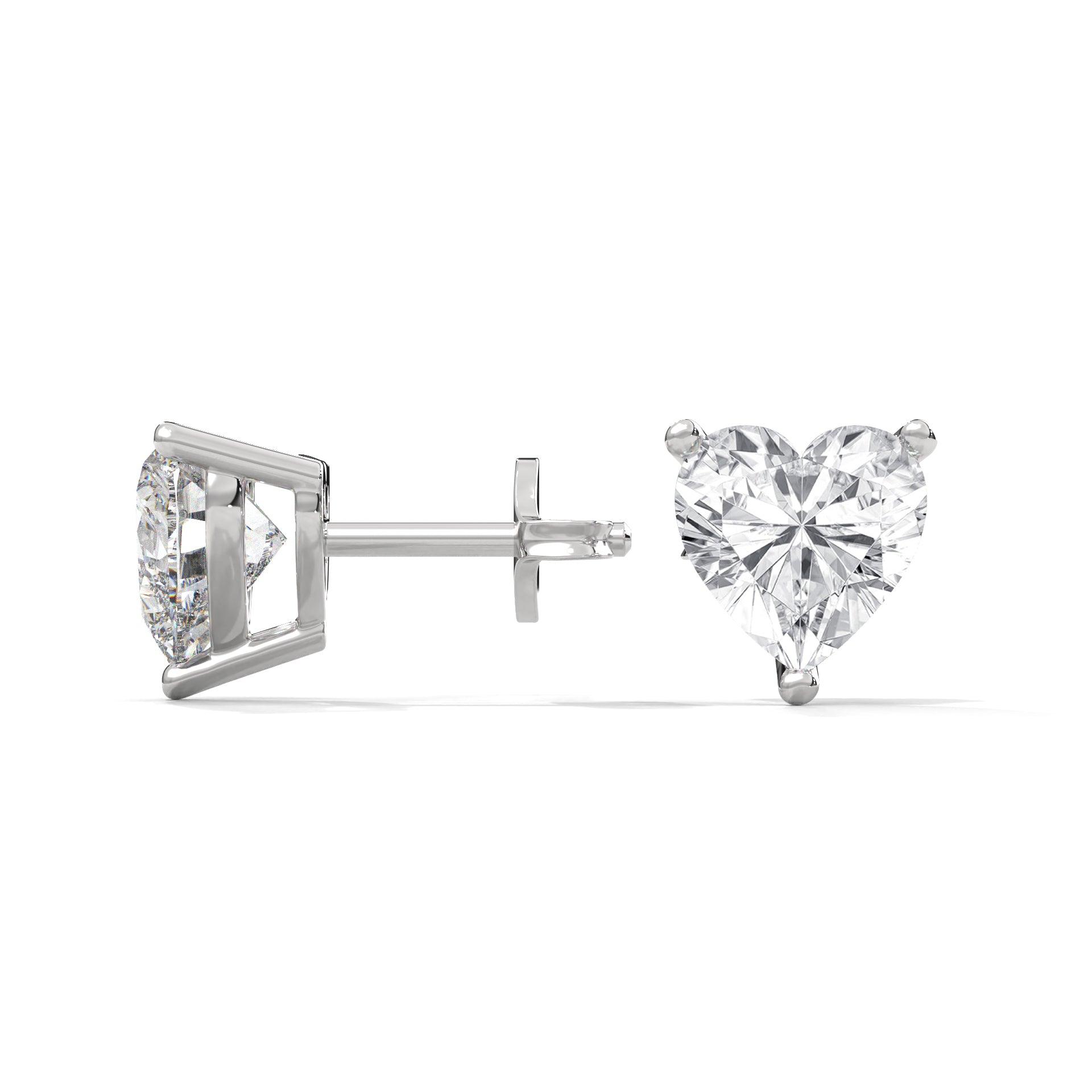 Heart-Shaped Lab-Grown Diamond Stud Earrings in 14K Gold (2-6 CTW)