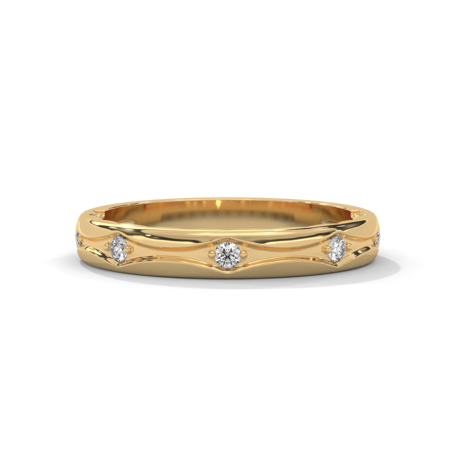 The Elegance Stream 0.08 CTW Round-Cut Diamond Ladies' Ring | 14K/18K Gold