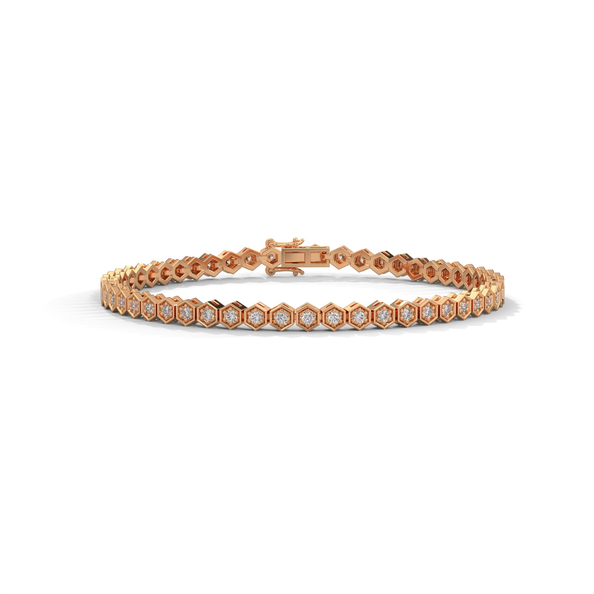 HexaGlow Lab-Grown Diamond Gold Tennis Bracelet | 1.28 CTW