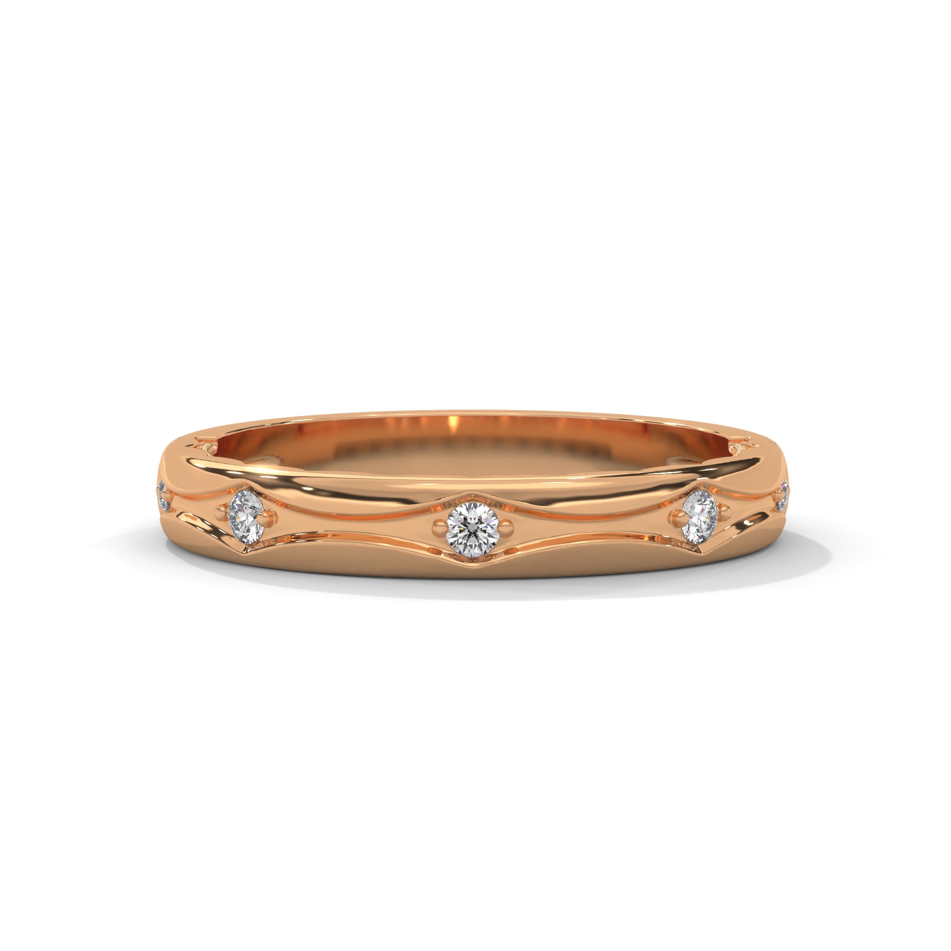 The Elegance Stream 0.08 CTW Round-Cut Diamond Ladies' Ring | 14K/18K Gold
