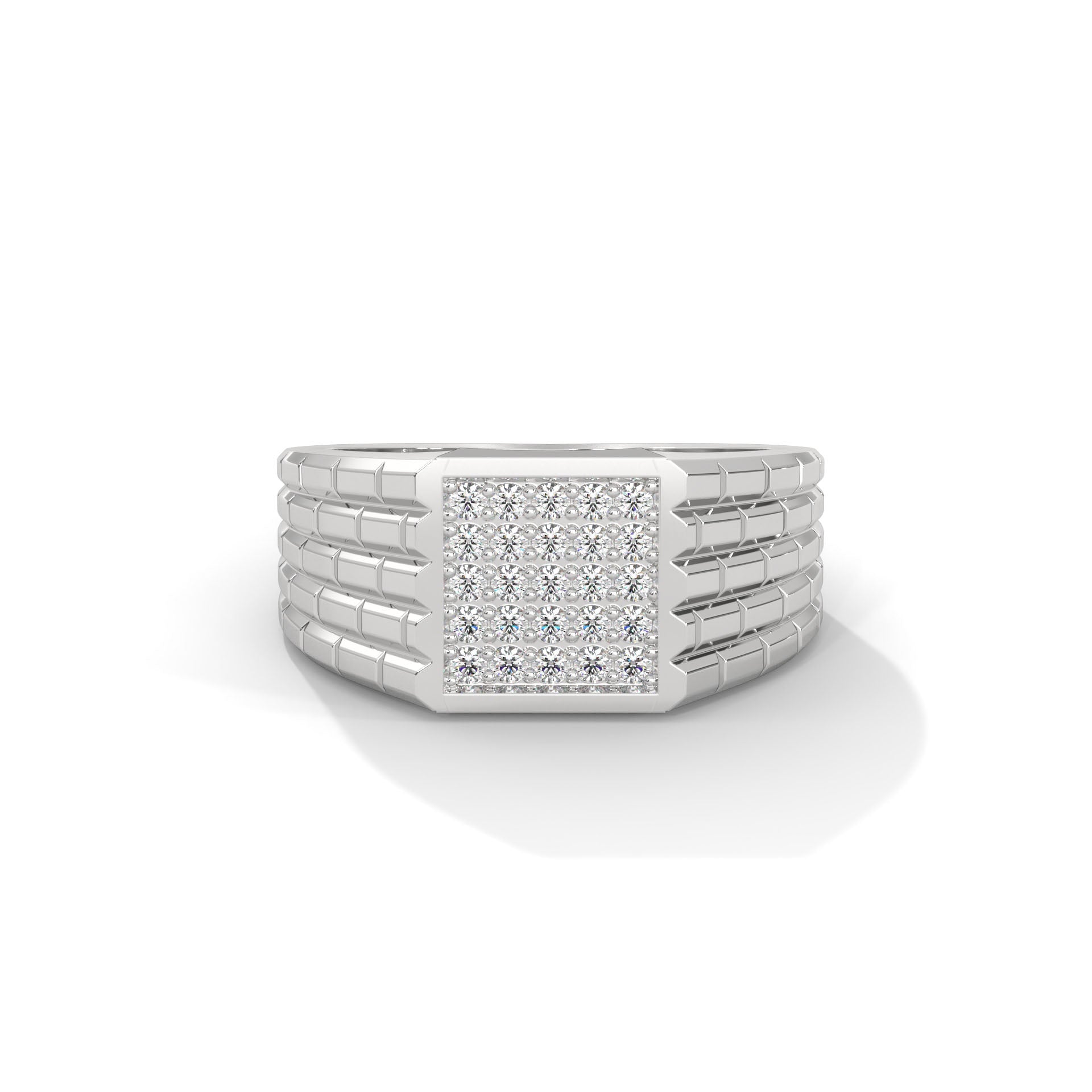 Titan 0.35 CTW Round Lab-Grown Diamond Grid Men's Ring