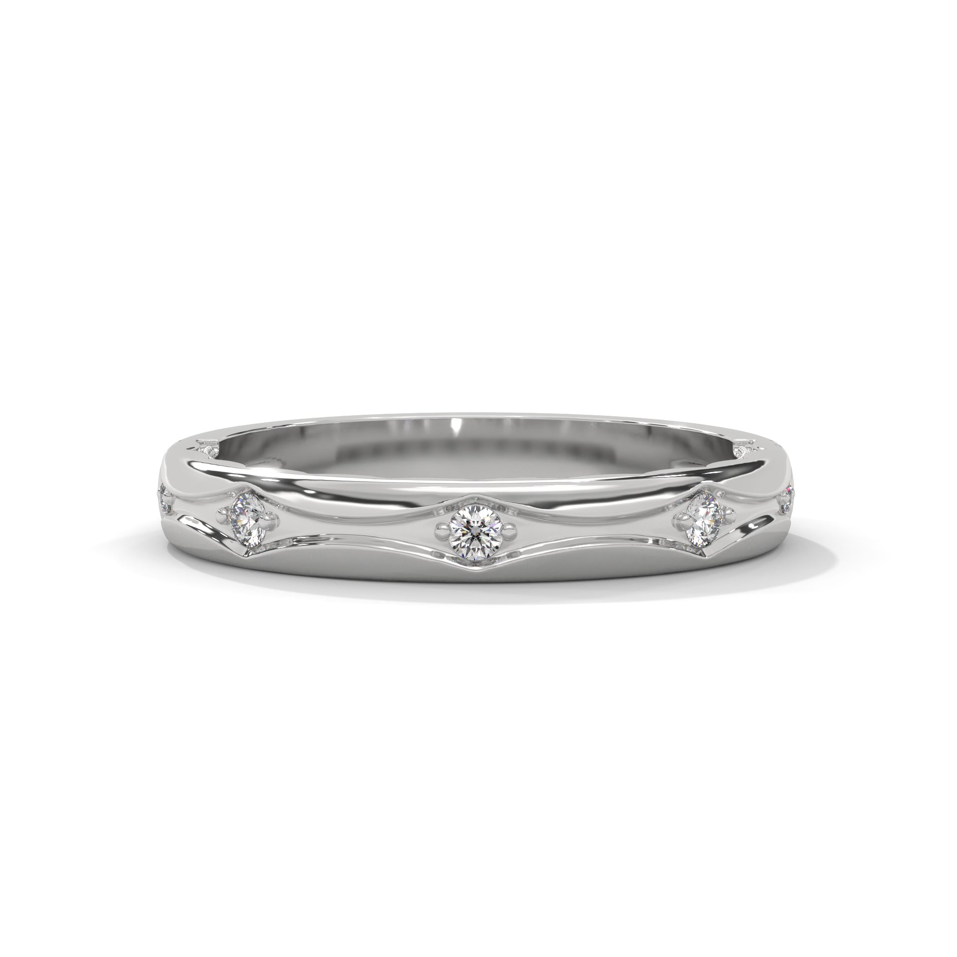 The Elegance Stream 0.08 CTW Round-Cut Diamond Ladies' Ring | 14K/18K Gold