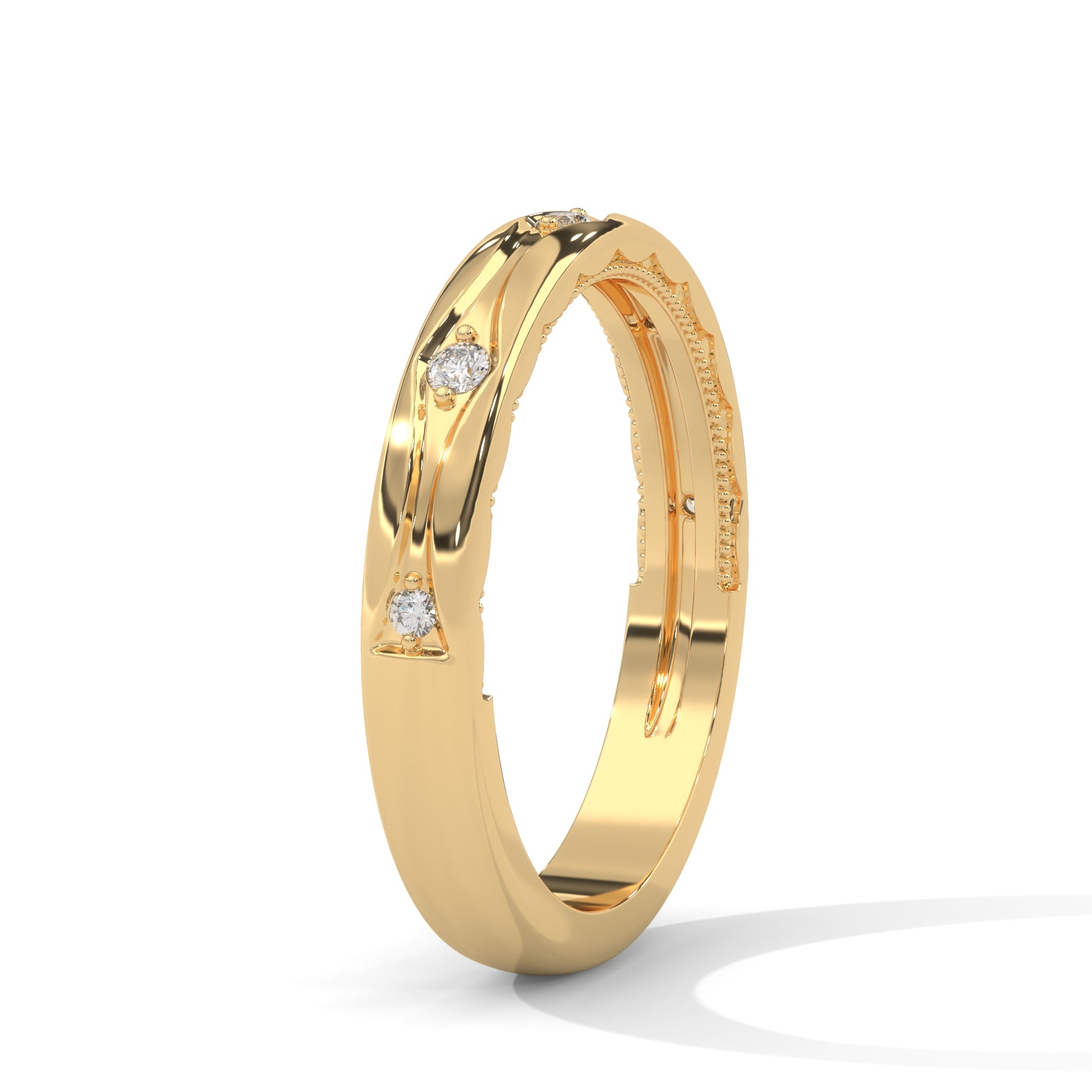 The Elegance Stream 0.08 CTW Round-Cut Diamond Ladies' Ring | 14K/18K Gold