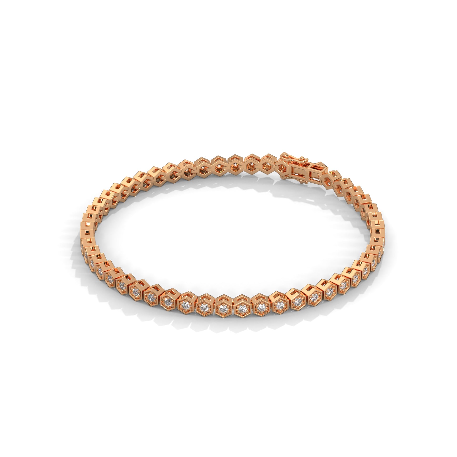 HexaGlow Lab-Grown Diamond Gold Tennis Bracelet | 1.28 CTW