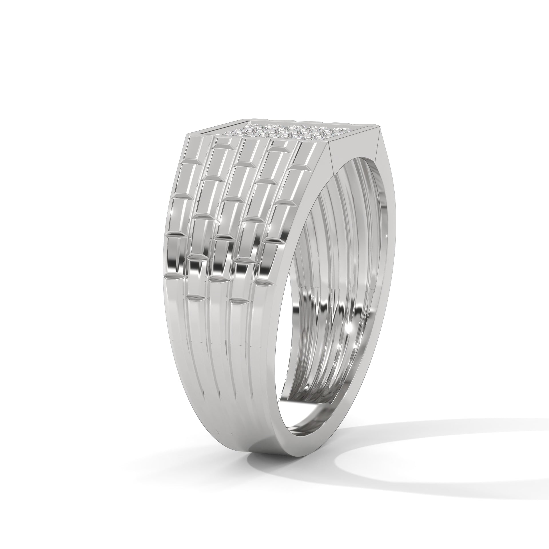 Titan 0.35 CTW Round Lab-Grown Diamond Grid Men's Ring
