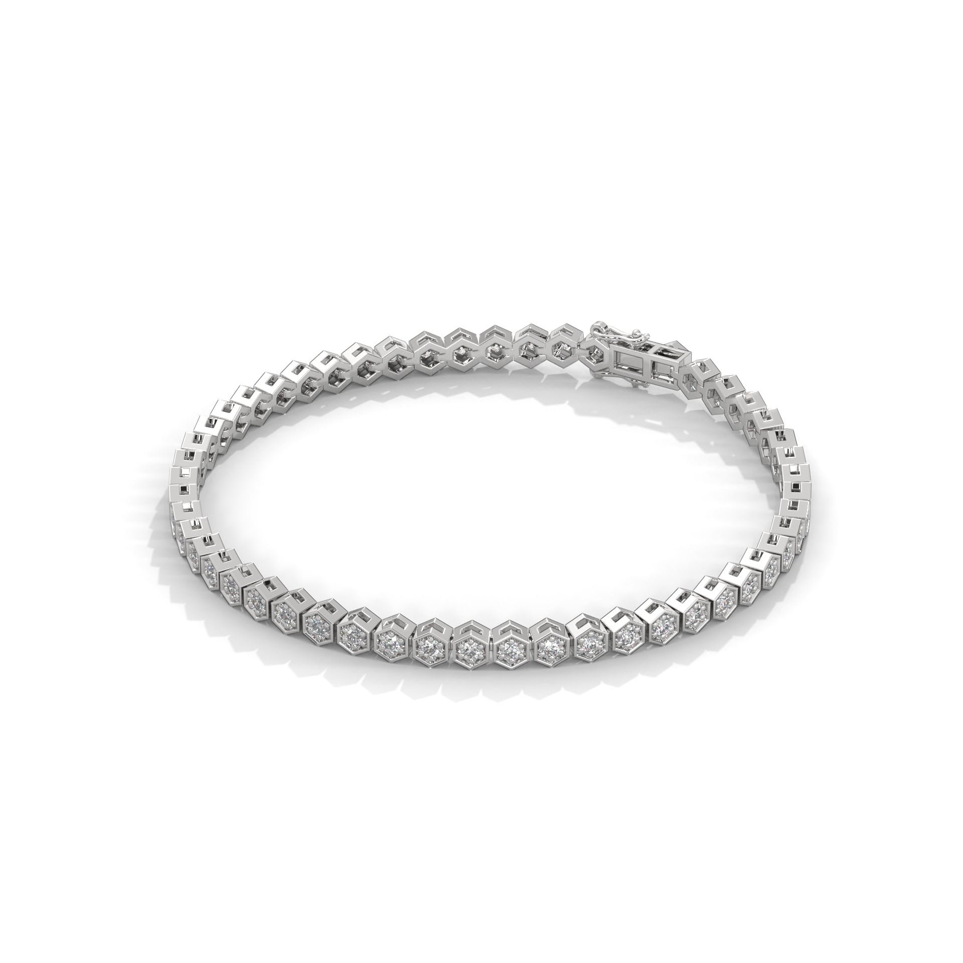 HexaGlow Lab-Grown Diamond Gold Tennis Bracelet | 1.28 CTW