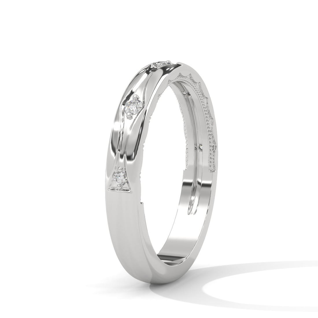 The Elegance Stream 0.08 CTW Round-Cut Diamond Ladies' Ring | 14K/18K Gold