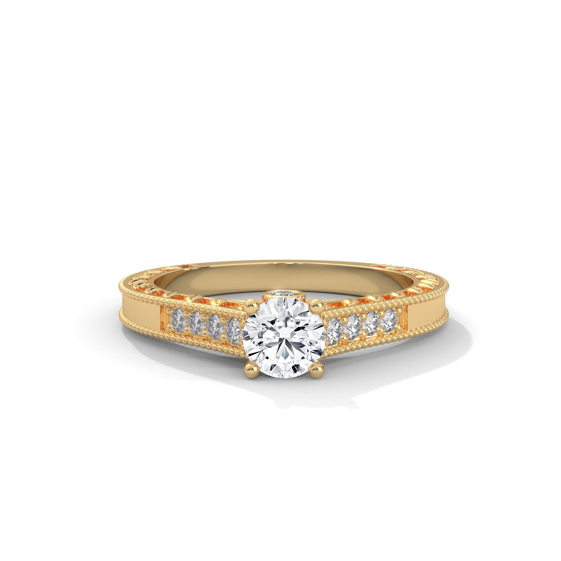 0.69 CTW Round Lab-Grown Diamond Engagement Ring | 14K & 18K Gold