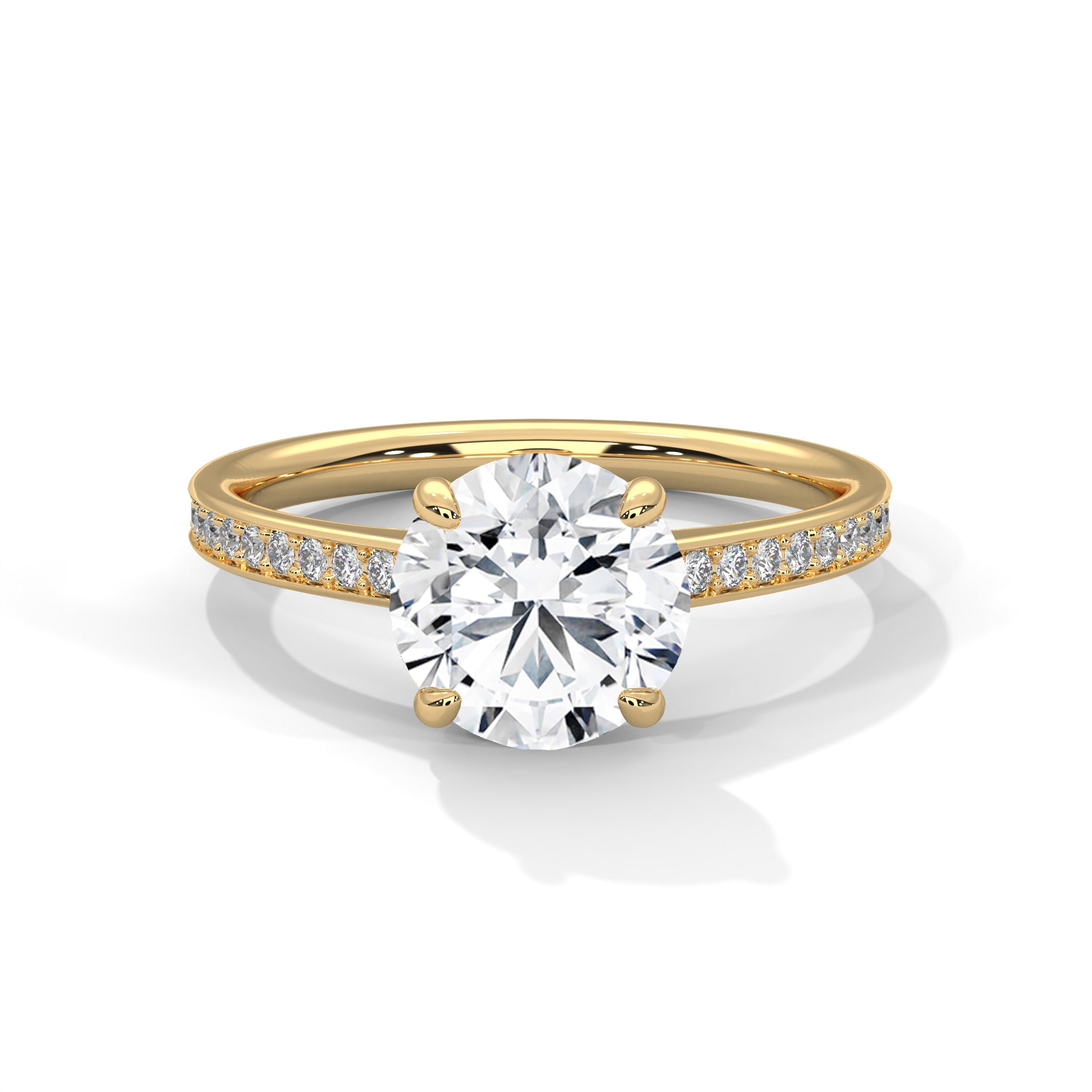 Celestial Bloom 1.71 CTW Round Lab-Grown Diamond Engagement Ring | E-VS1