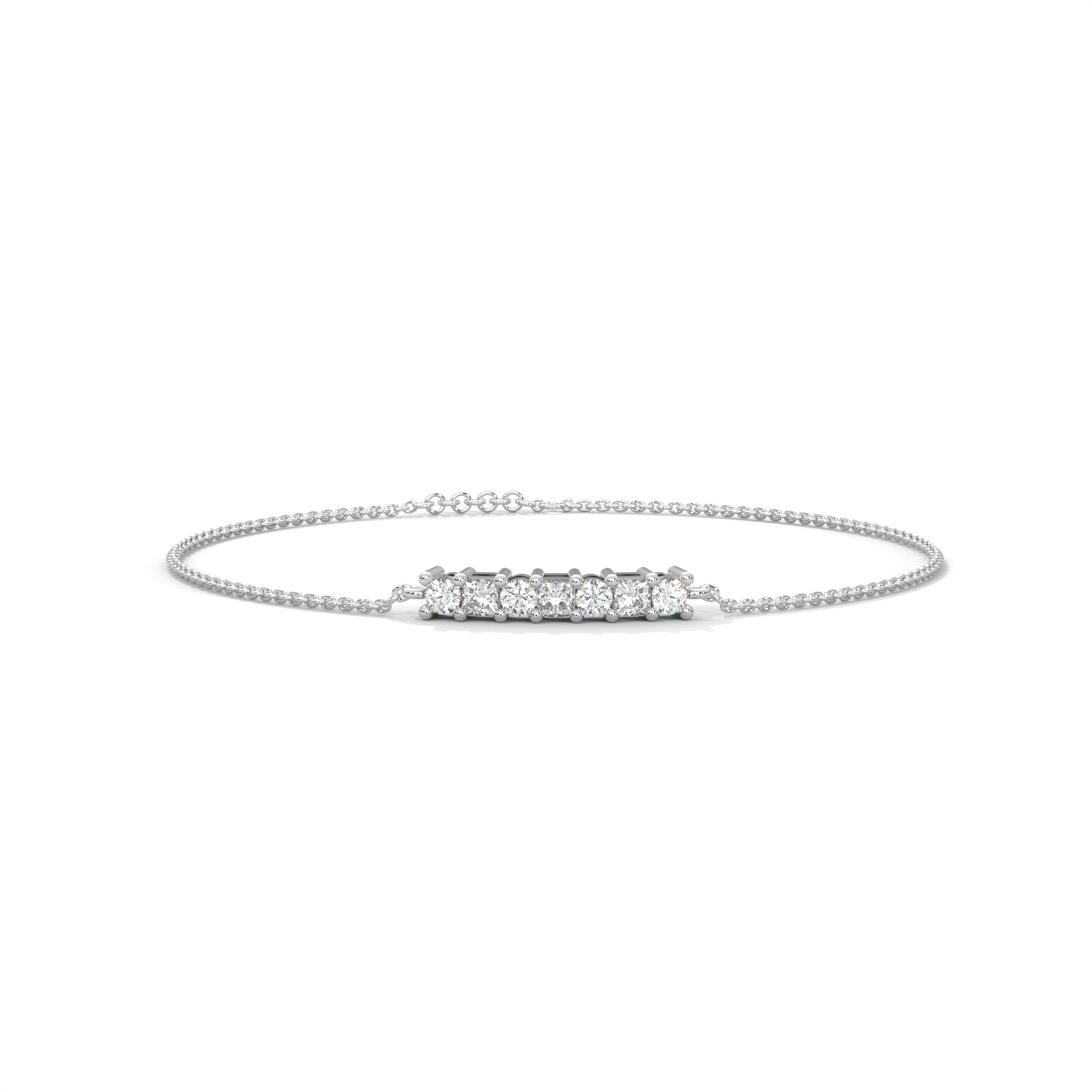 EternaGlow Princess-Cut Lab-Grown Diamond Gold Chain Bracelet | 0.28 CTW