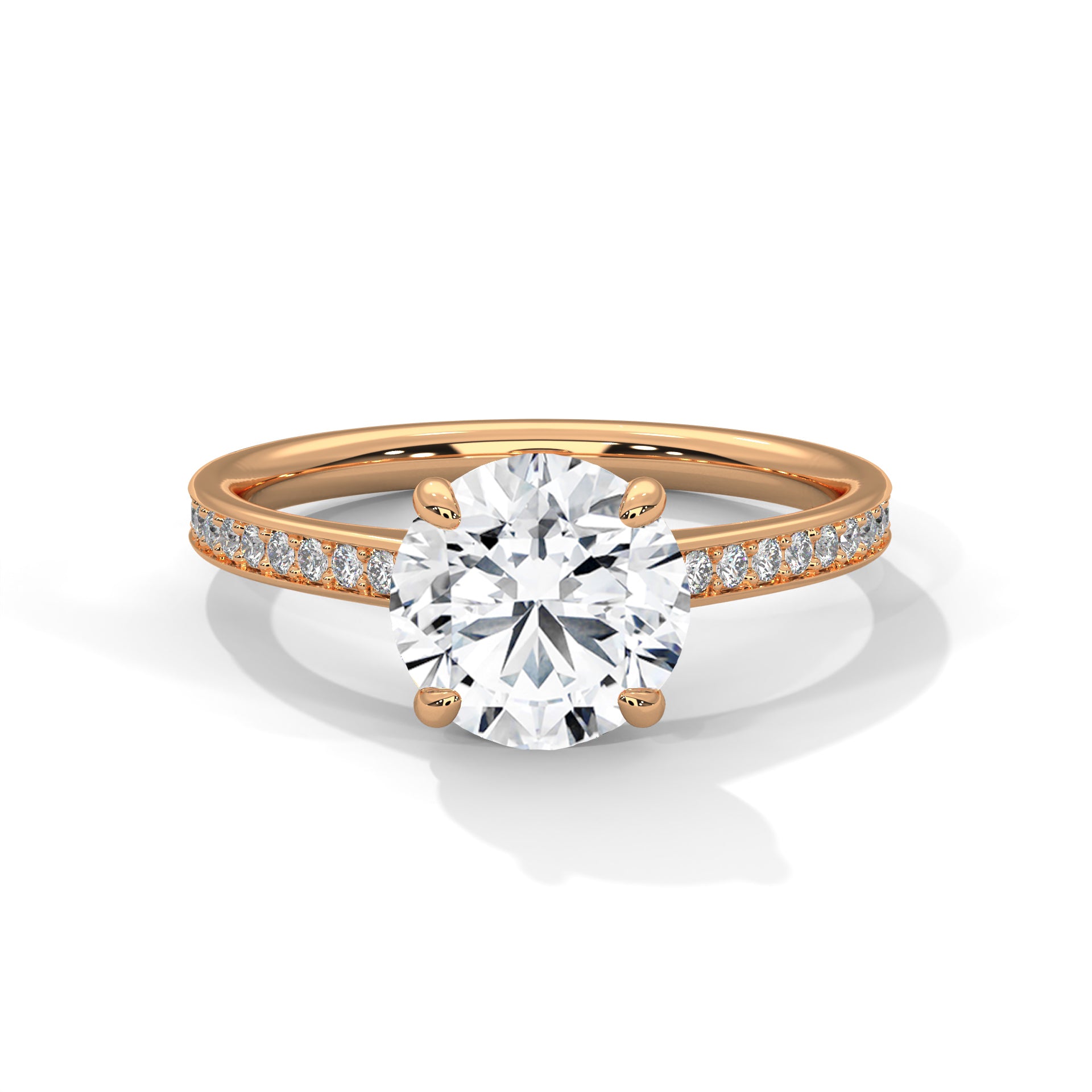 Celestial Bloom 1.71 CTW Round Lab-Grown Diamond Engagement Ring | E-VS1