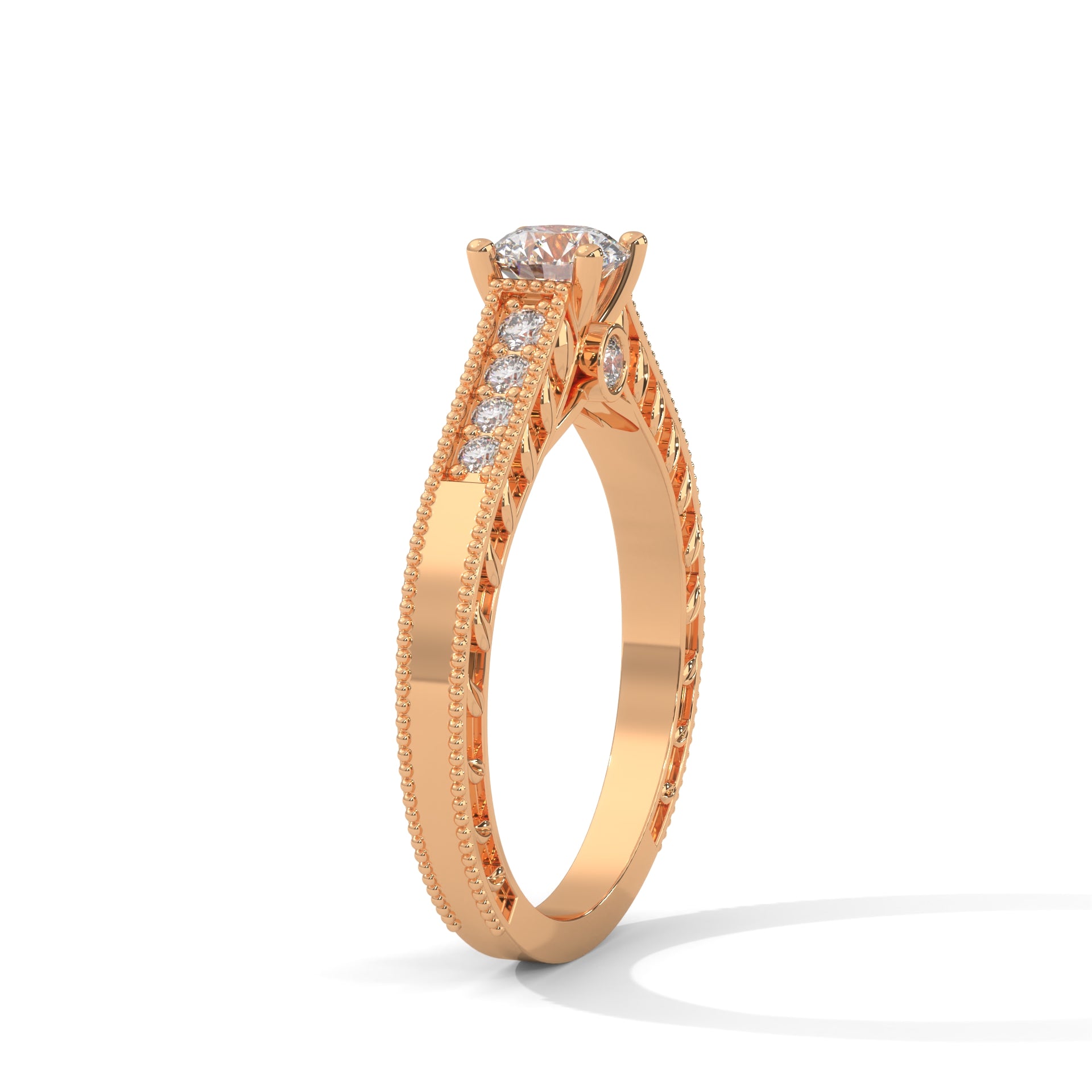 0.69 CTW Round Lab-Grown Diamond Engagement Ring | 14K & 18K Gold