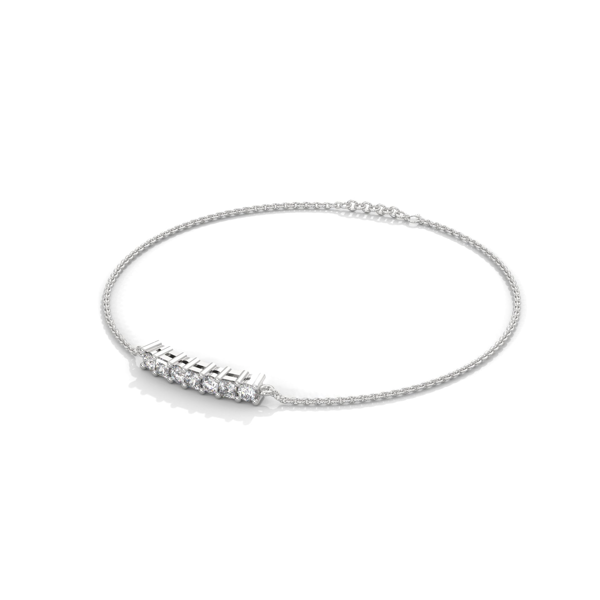EternaGlow Princess-Cut Lab-Grown Diamond Gold Chain Bracelet | 0.28 CTW