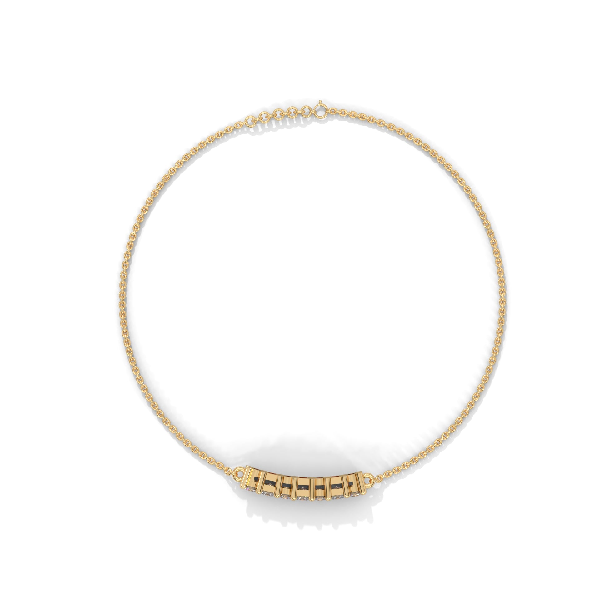 EternaGlow Princess-Cut Lab-Grown Diamond Gold Chain Bracelet | 0.28 CTW