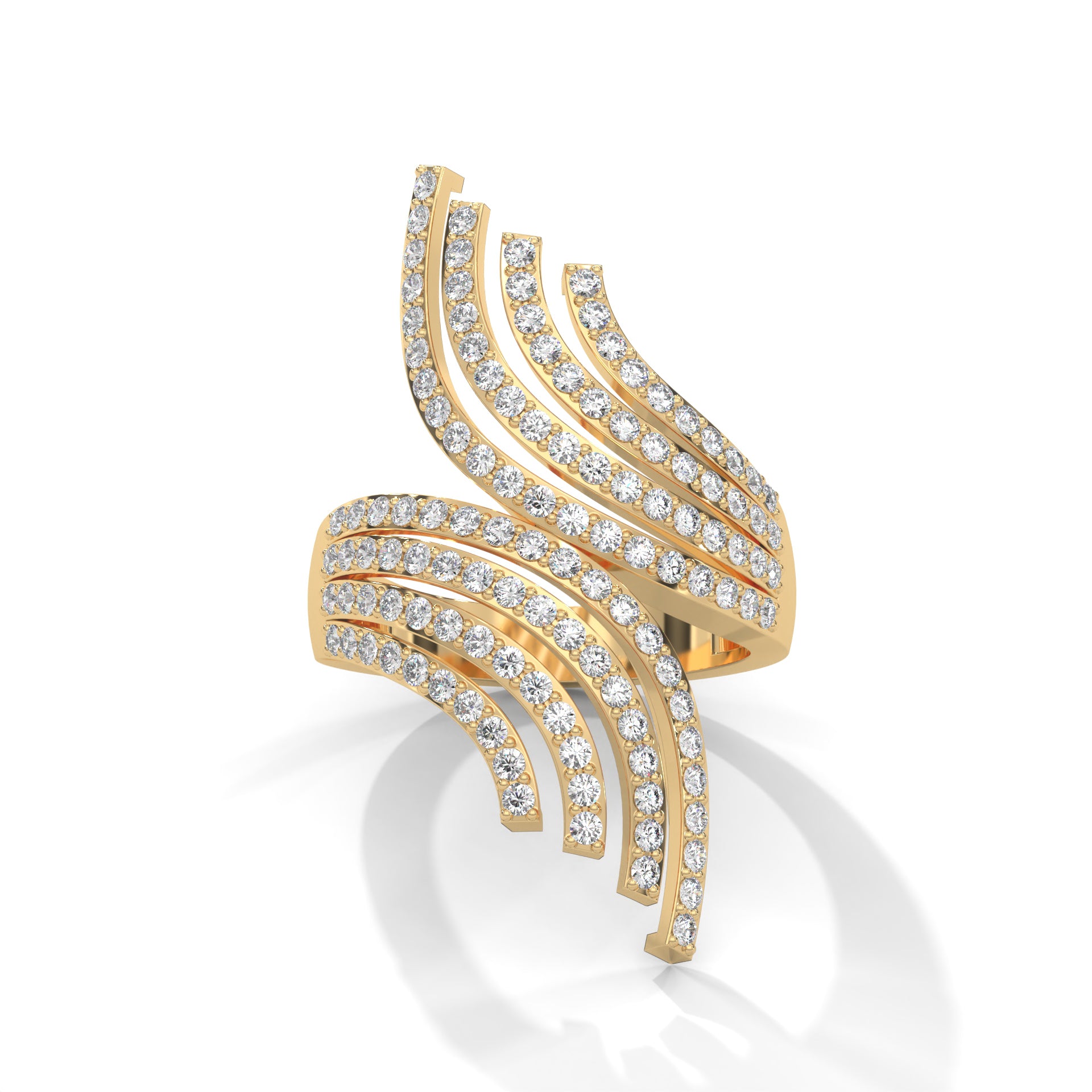 AuroraFlare 1.20 CTW Lab-Grown Diamond Statement Ring | 14K & 18K Gold