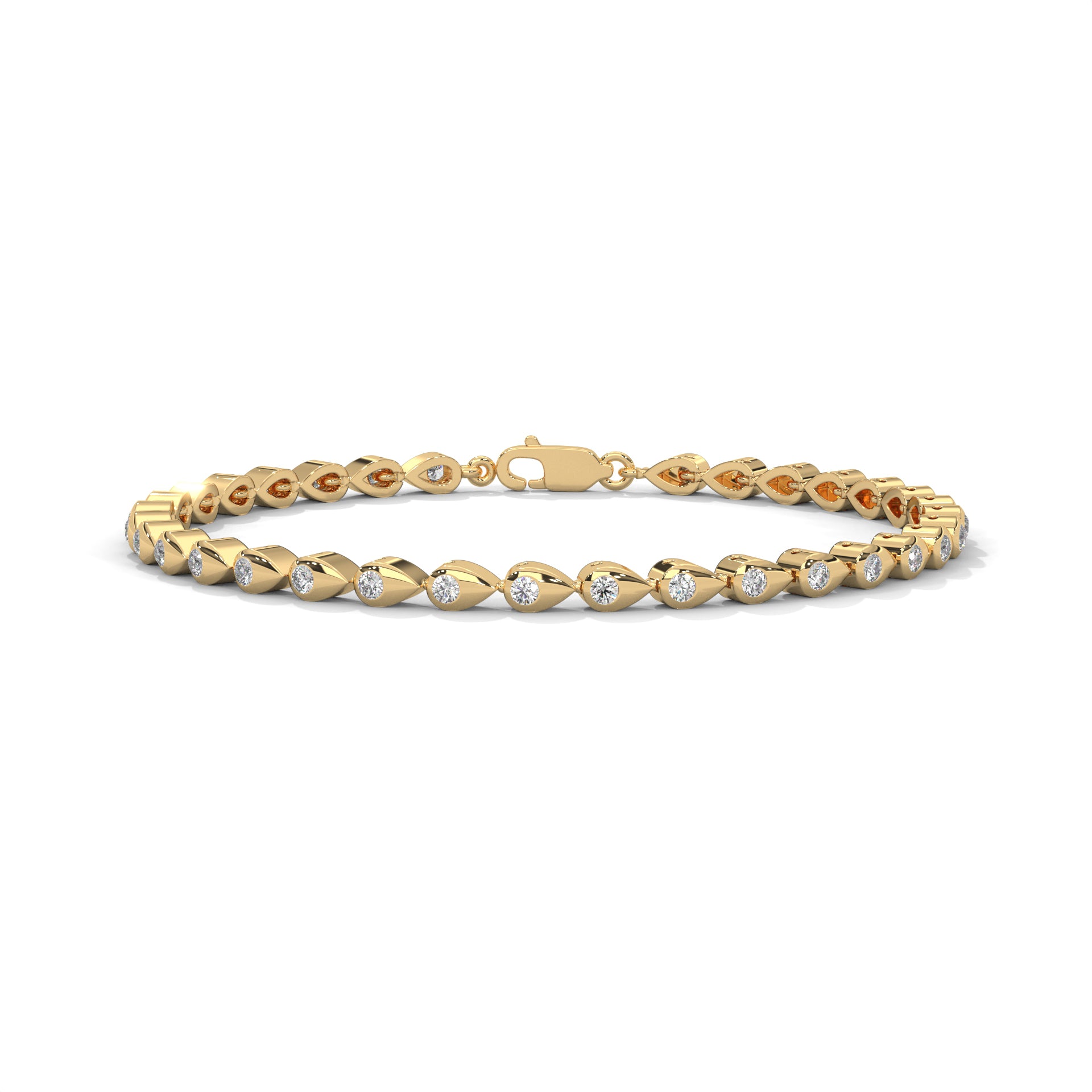 InfinityGlow Round-Cut Lab-Grown Diamond Gold Bracelet | 1.19 CTW