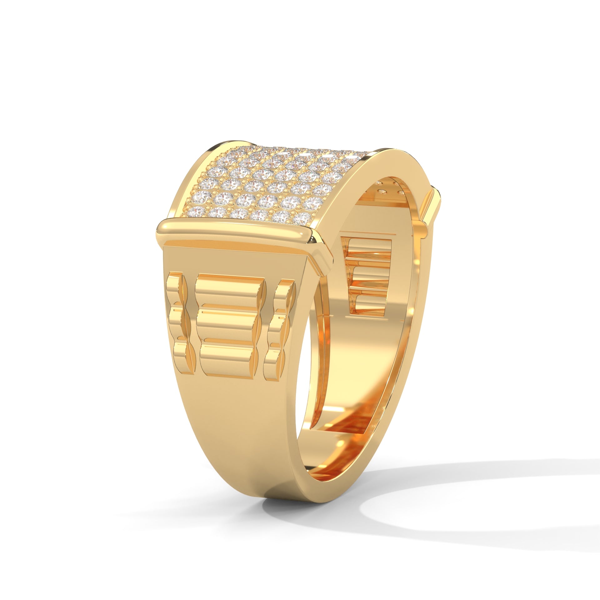 Dominion 0.84 CTW Round Lab-Grown Diamond Rectangular Men's Ring