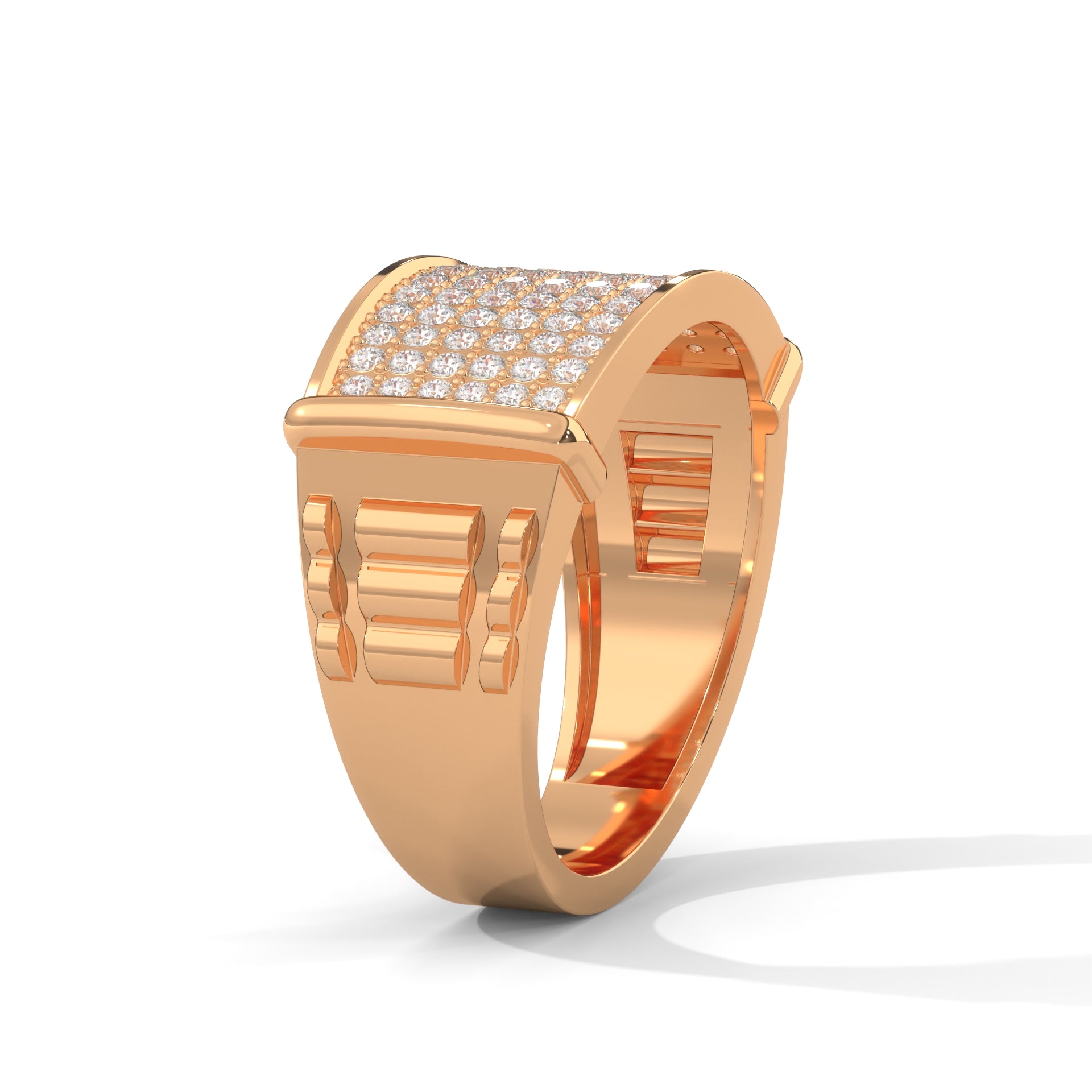 Dominion 0.84 CTW Round Lab-Grown Diamond Rectangular Men's Ring