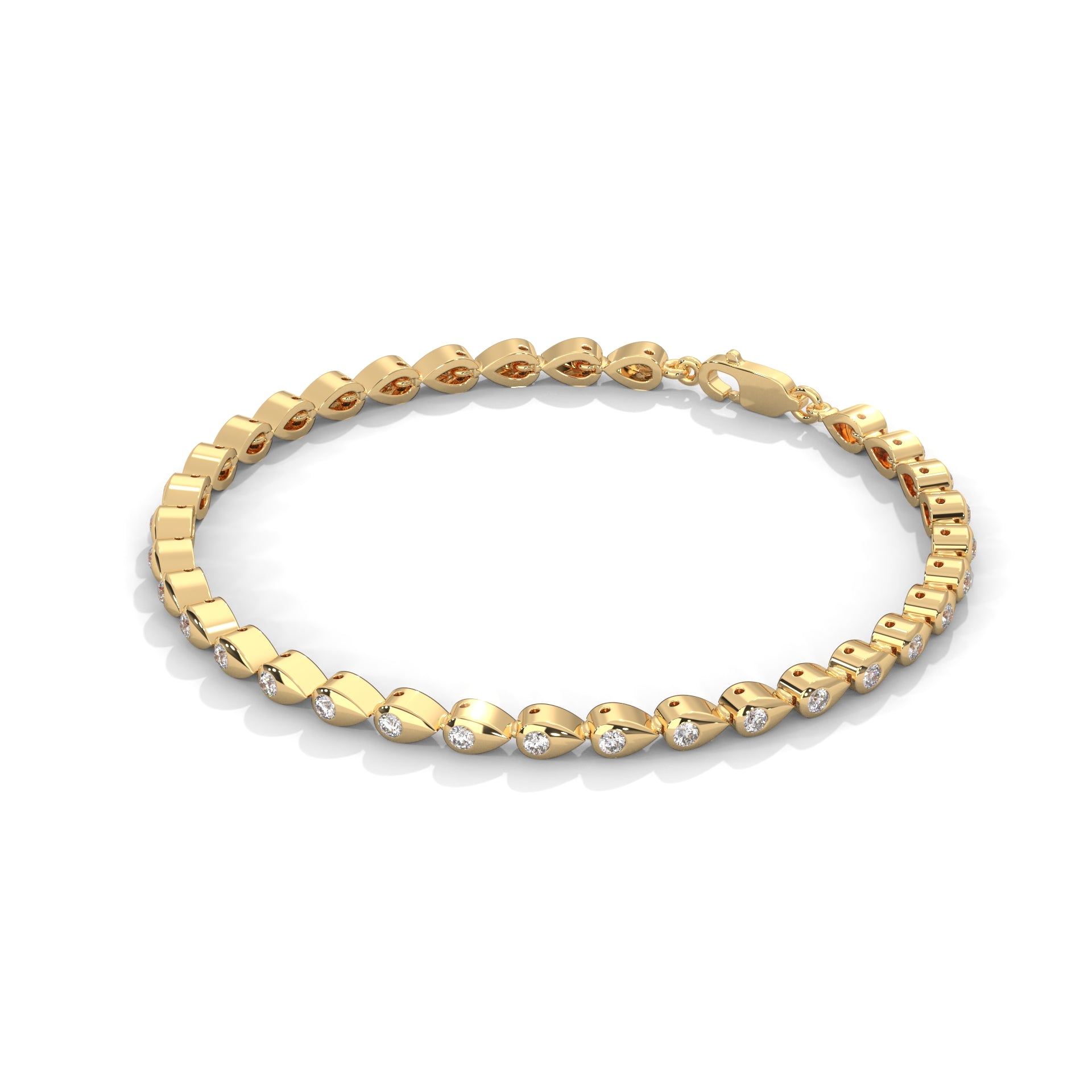 InfinityGlow Round-Cut Lab-Grown Diamond Gold Bracelet | 1.19 CTW