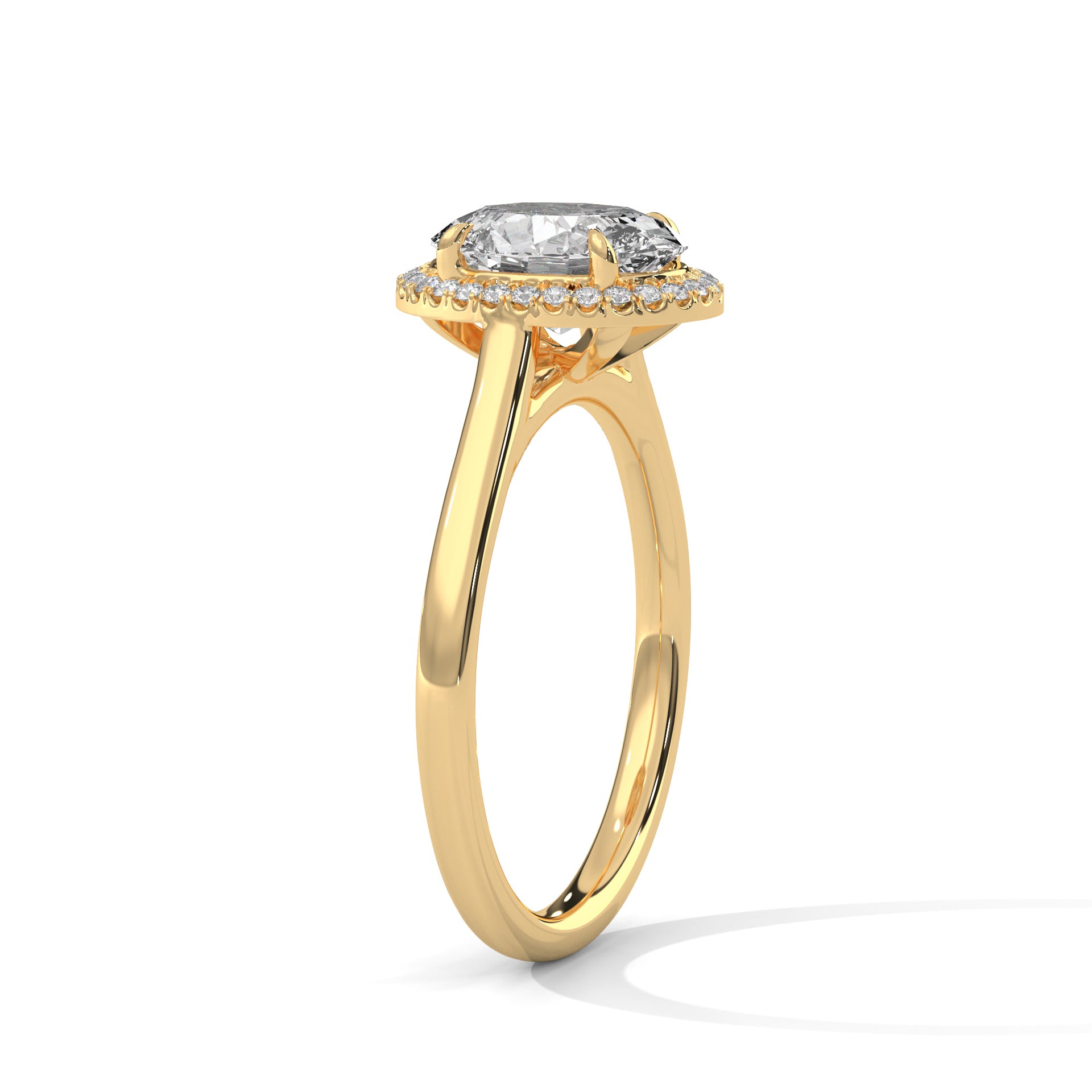 Delphine 3ct Oval Lab-Grown Diamond Halo Engagement Ring | 3.14 CTW