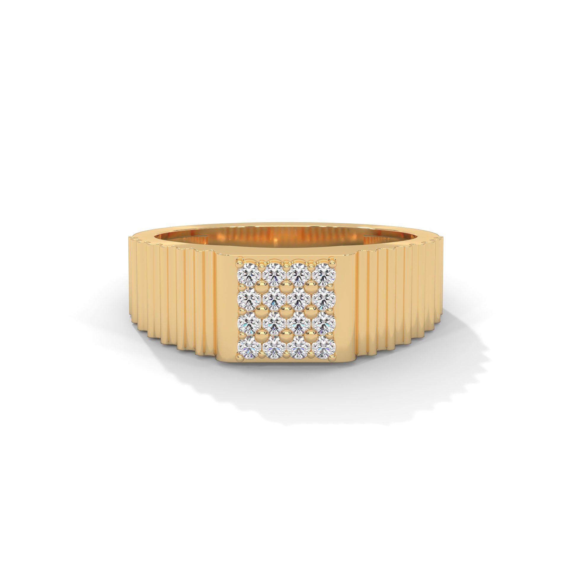 Vanguard 0.22 CTW Round Lab-Grown Diamond Textured Men's Ring