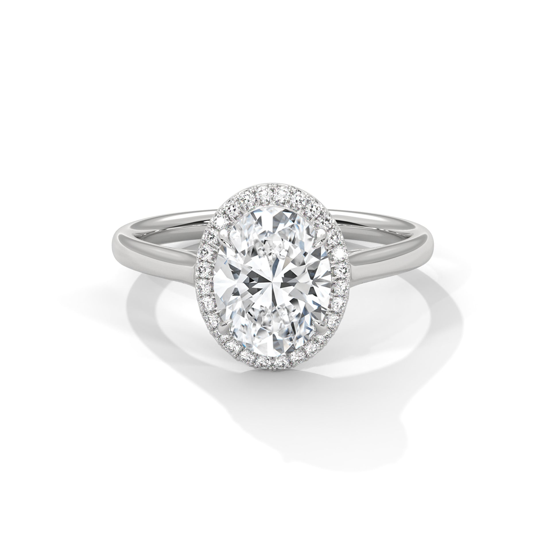 Delphine 3ct Oval Lab-Grown Diamond Halo Engagement Ring | 3.14 CTW